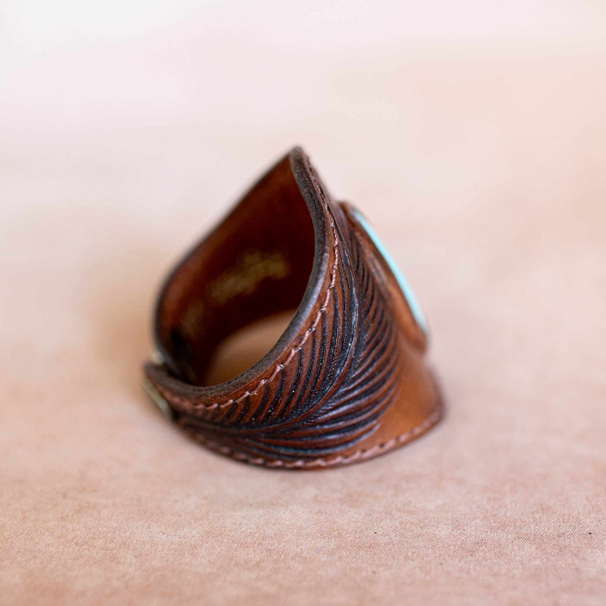 Eagle Feather Cuff with Turquoise