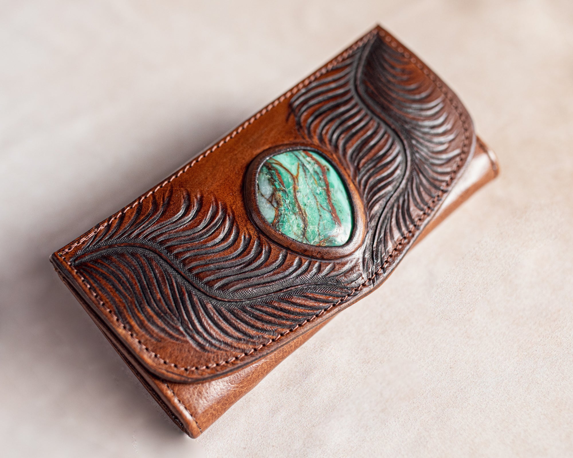 Eagle Feather Wallet with Dragon Stone