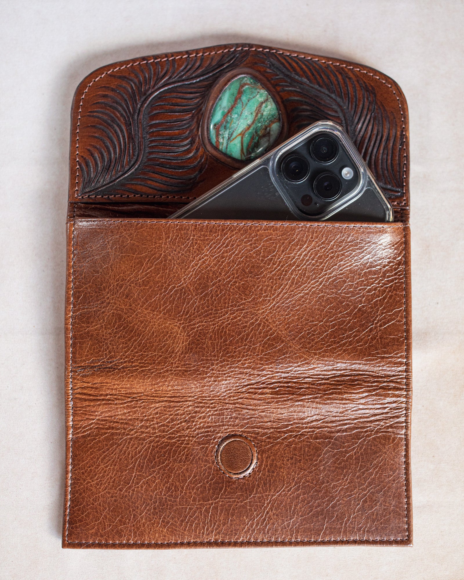 Eagle Feather Wallet with Dragon Stone