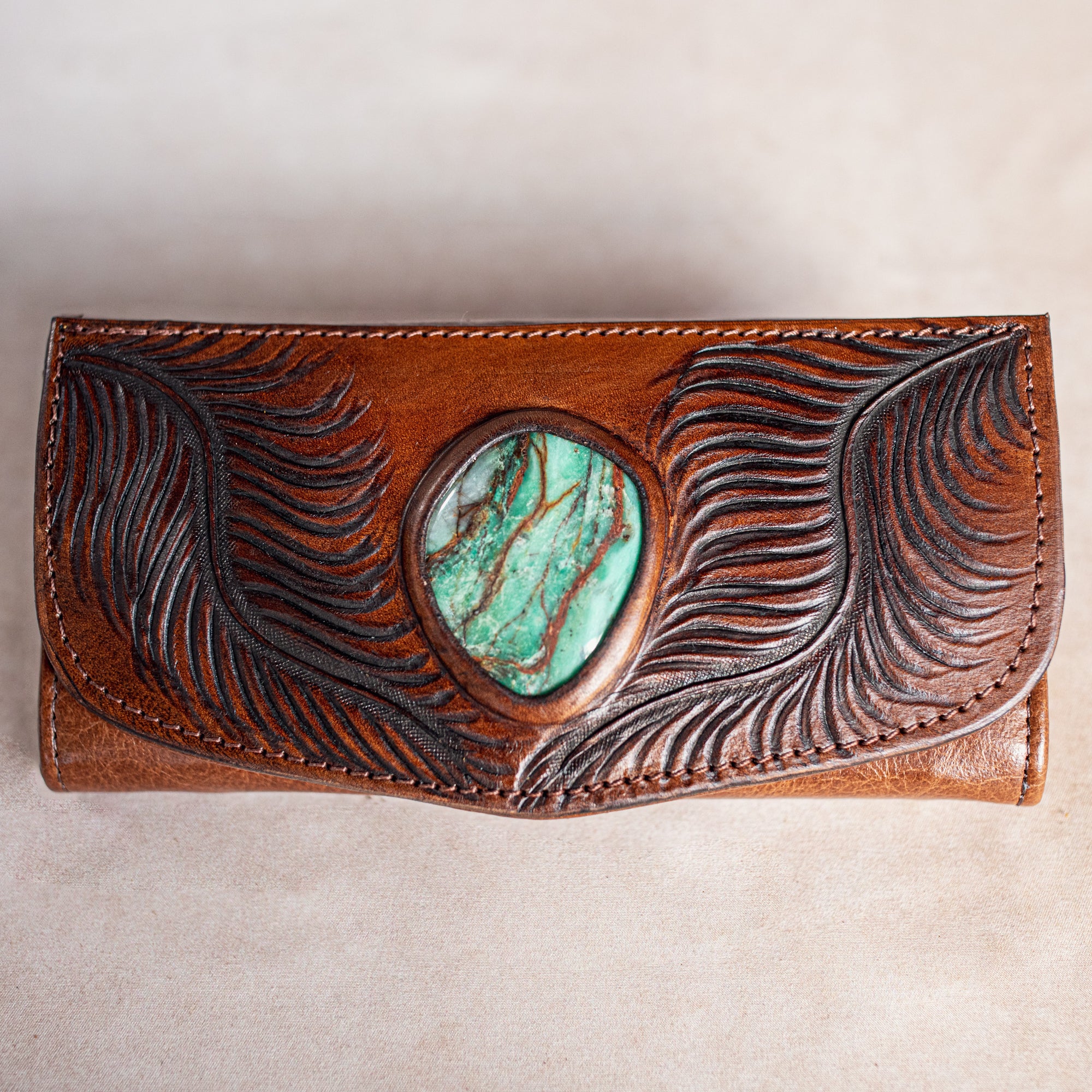 Eagle Feather Wallet with Dragon Stone