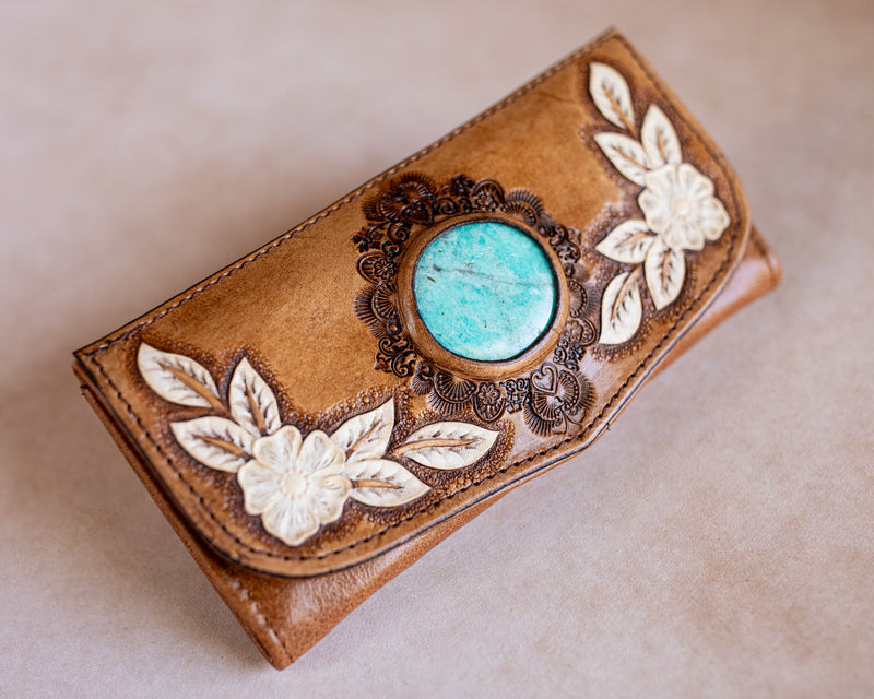 Desert Bloom Wallet with Amazonite