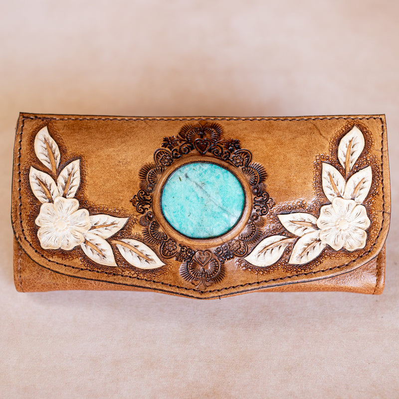 Desert Bloom Wallet with Amazonite