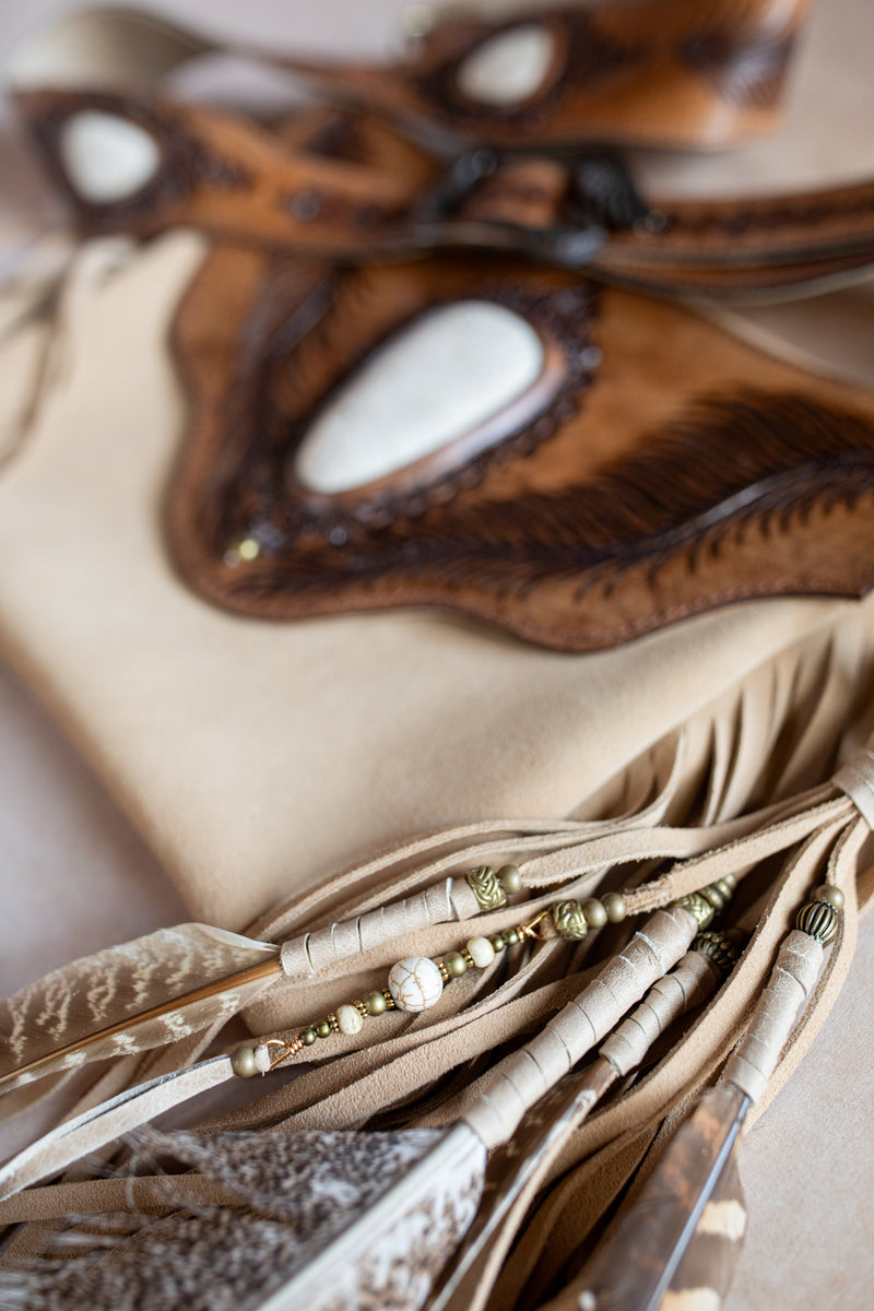 Eagle Feather Gypsy Wanderer Bag with Wild Horse Magnesite