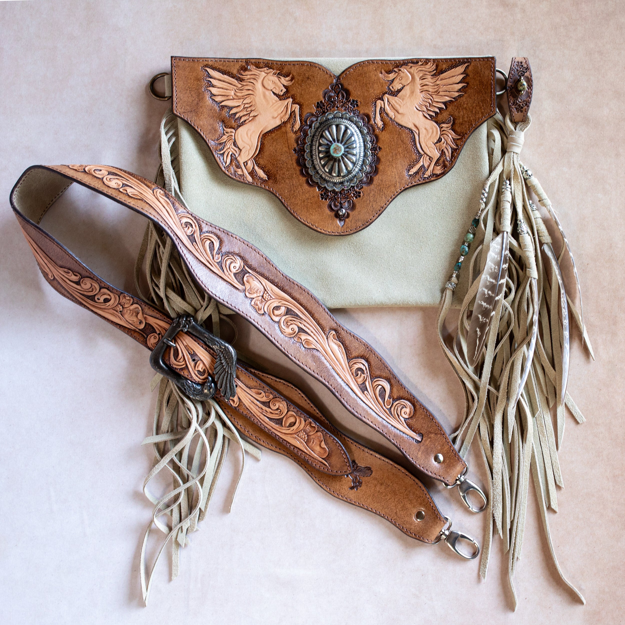 Pegasus Gypsy Wanderer Bag with Navajo Conchos