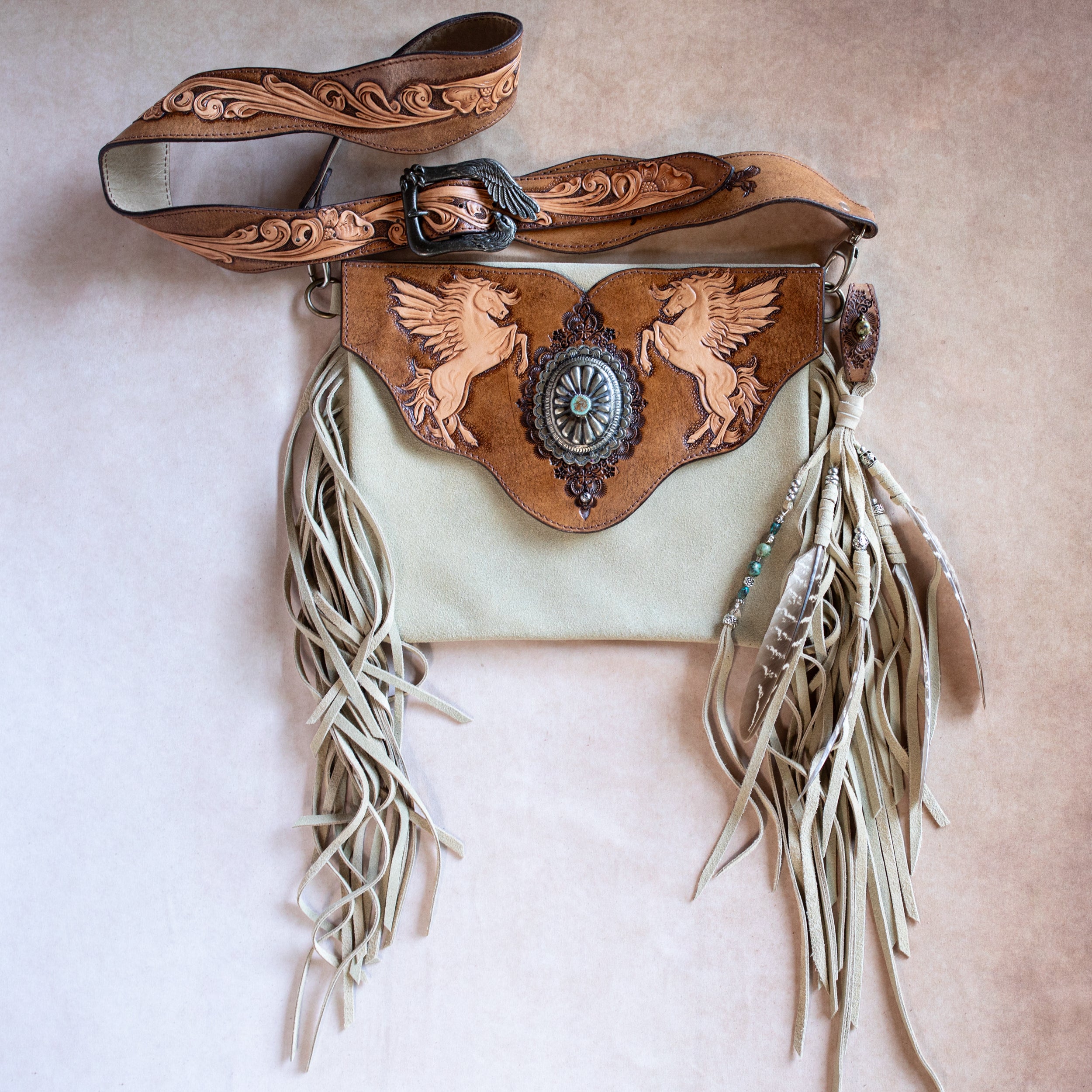 Pegasus Gypsy Wanderer Bag with Navajo Conchos