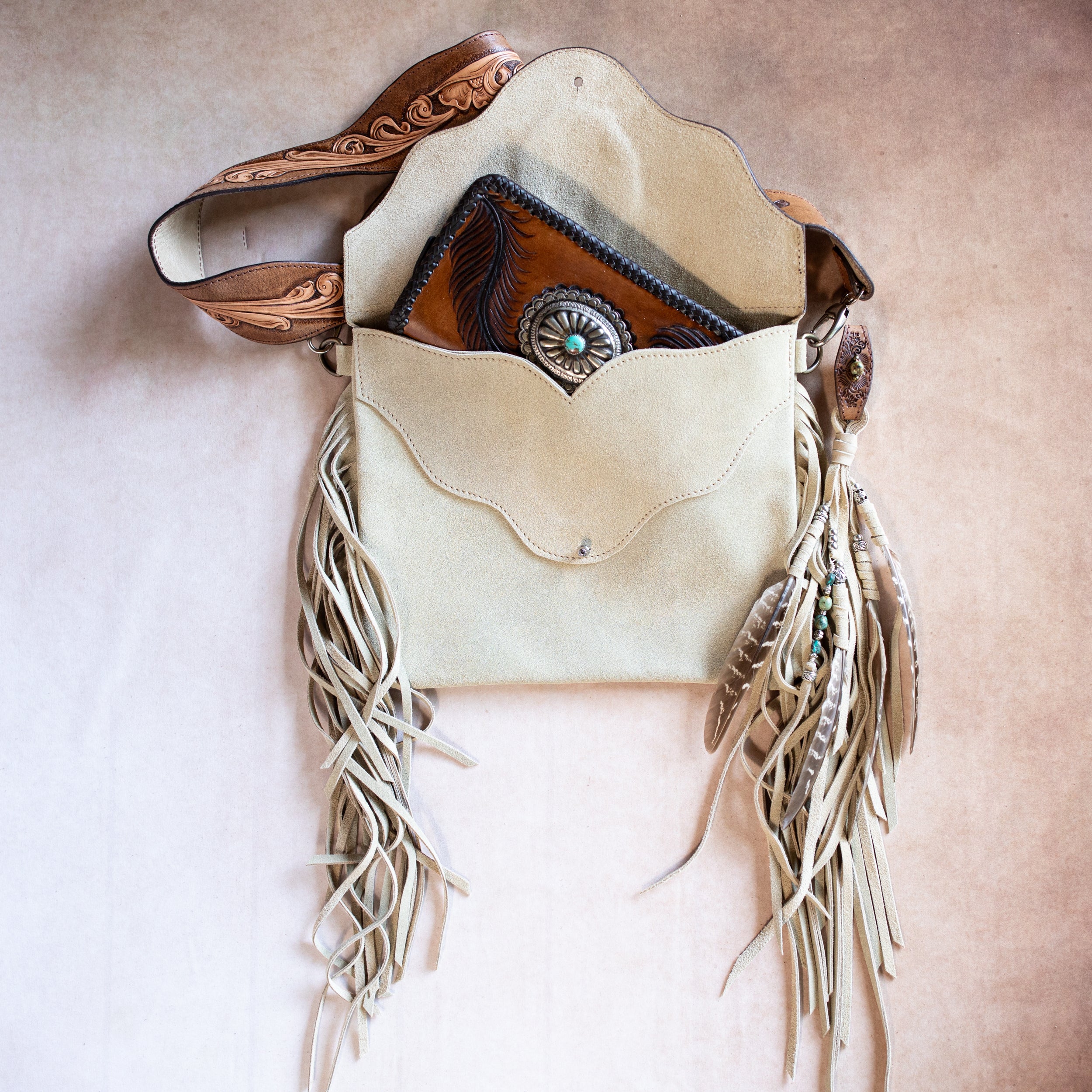 Pegasus Gypsy Wanderer Bag with Navajo Conchos