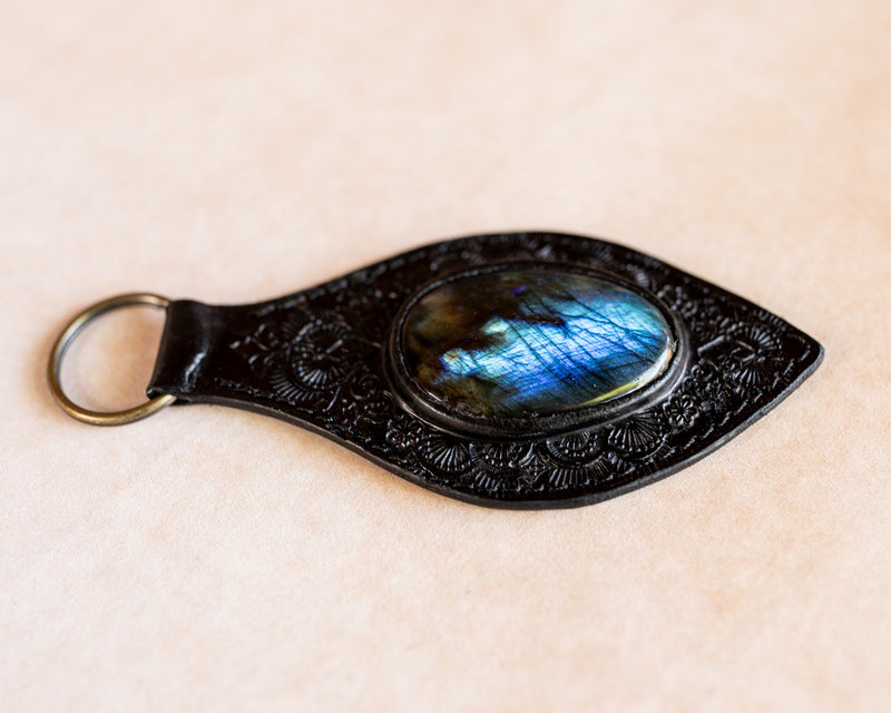 Mandala Key Ring with Labradorite