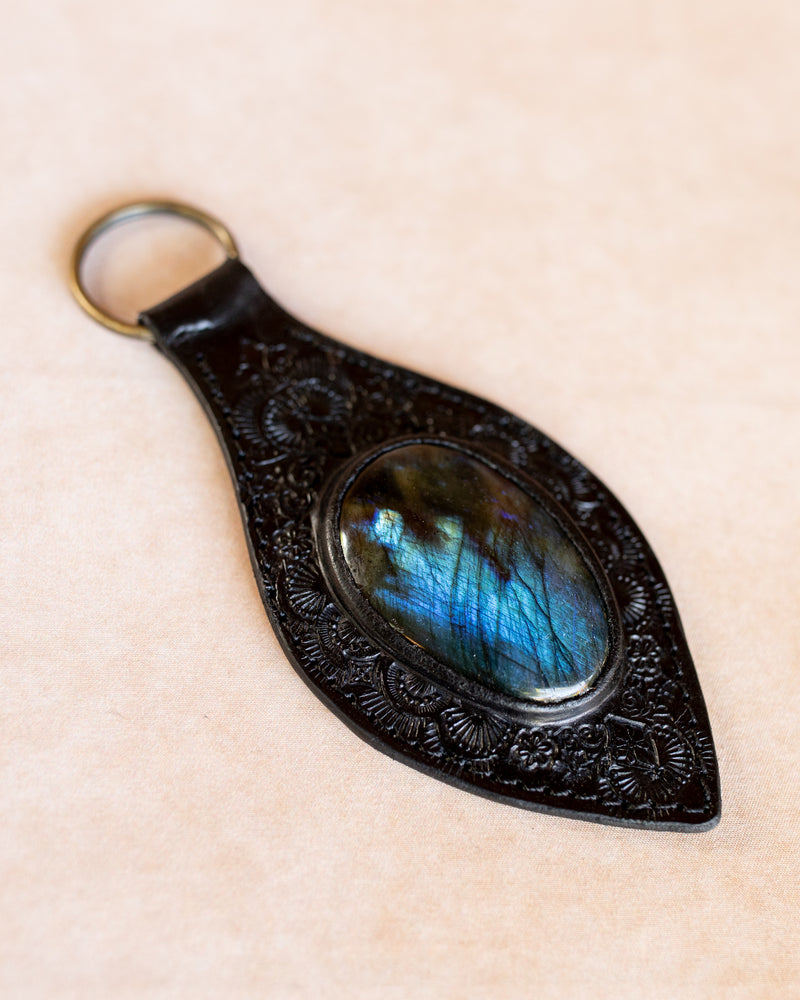 Mandala Key Ring with Labradorite