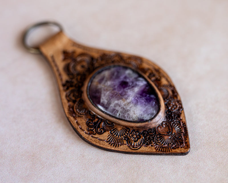 Mandala Key Ring with Amethyst