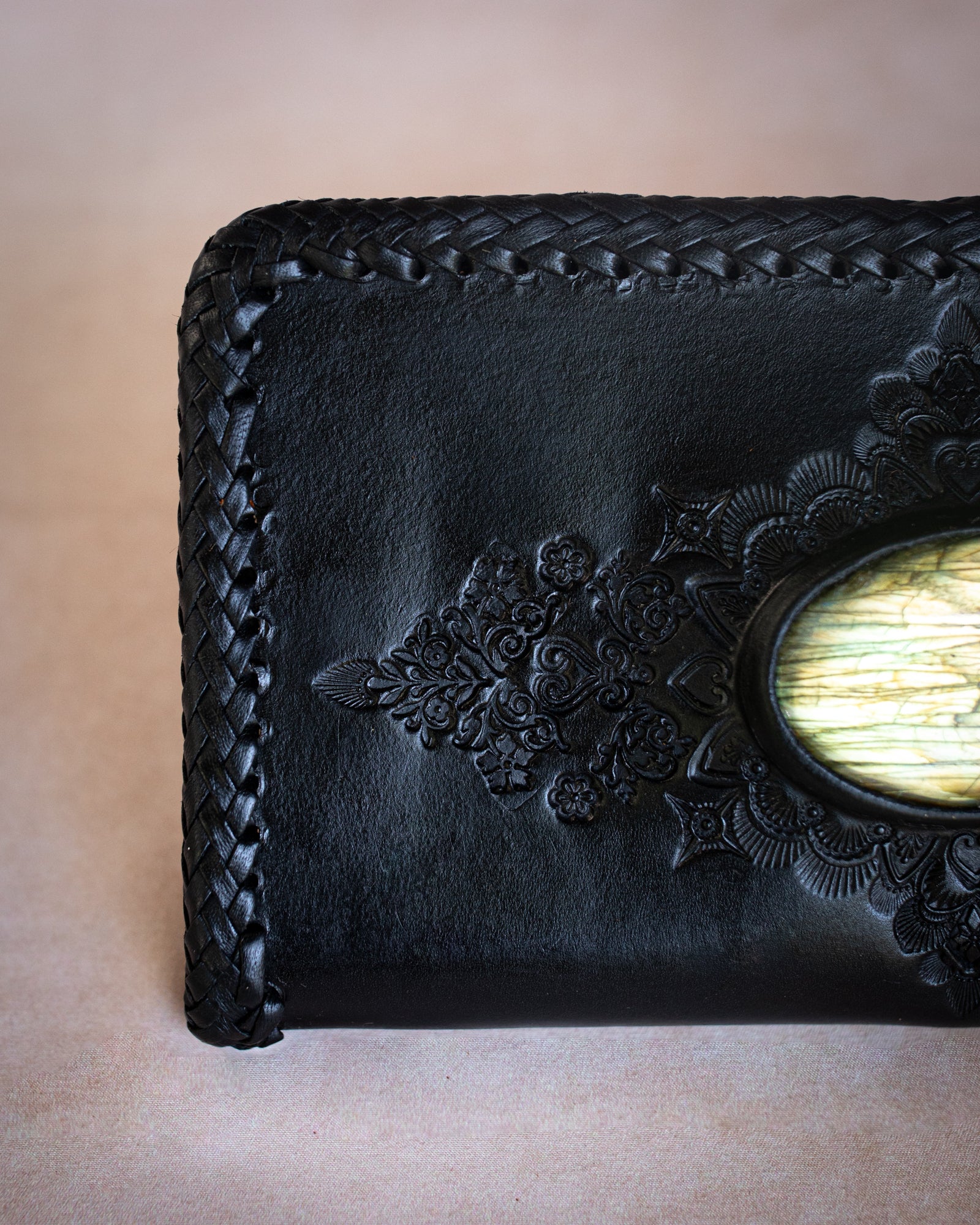 Large Mandala Zip Wallet with Labadorite