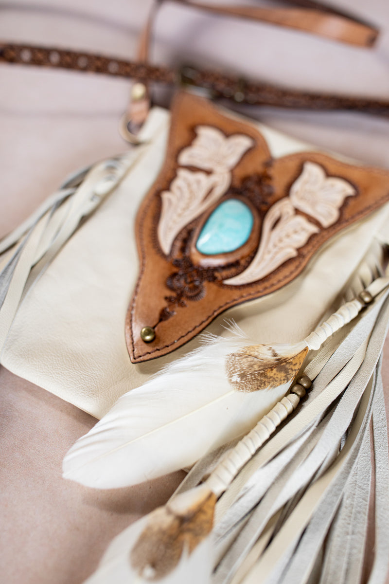 Desert Bloom Gypsy Wanderer Phone Pouch with Amazonite