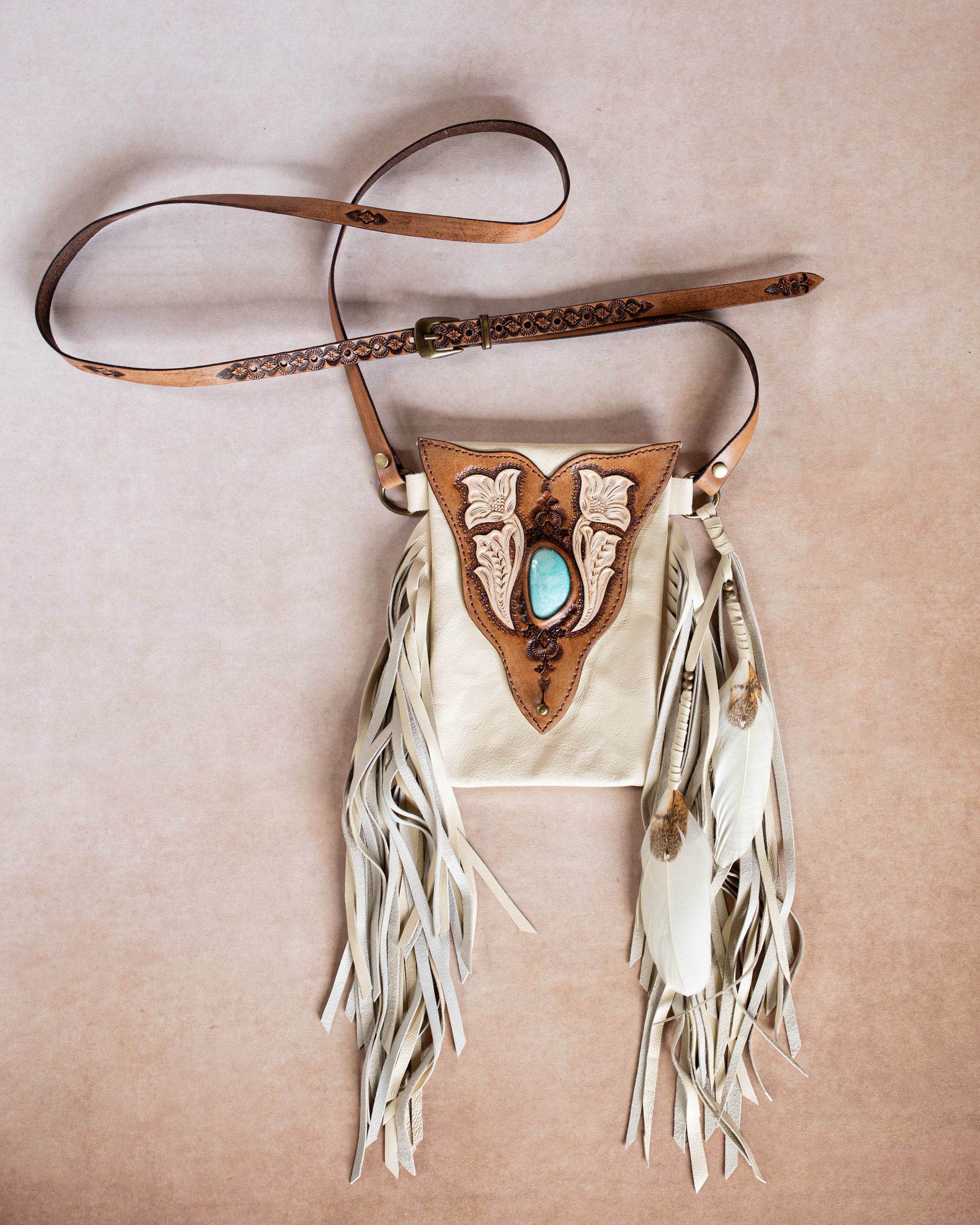 Desert Bloom Gypsy Wanderer Phone Pouch with Amazonite