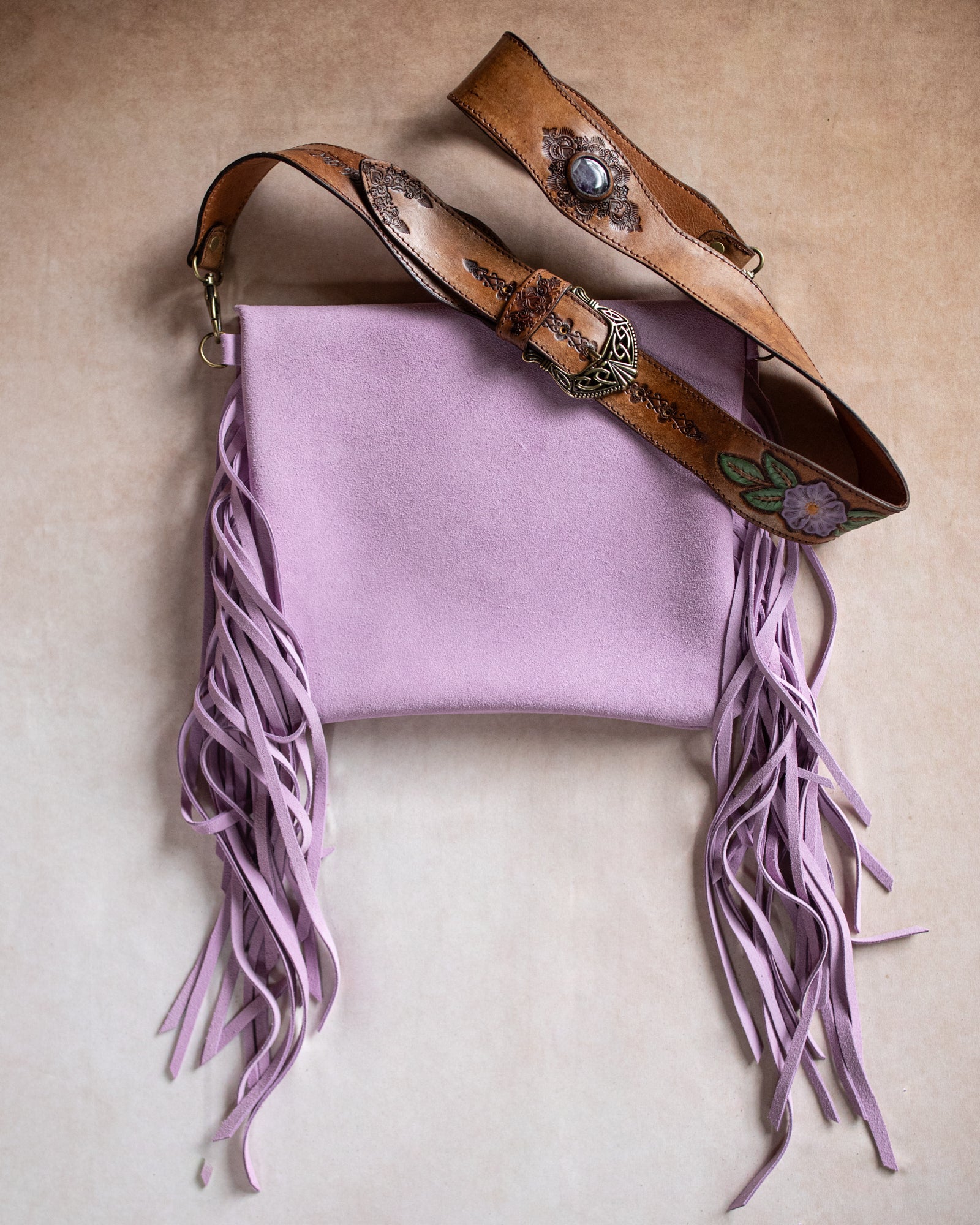 Lilac Gypsy Wanderer Bag with Chevron Amethyst