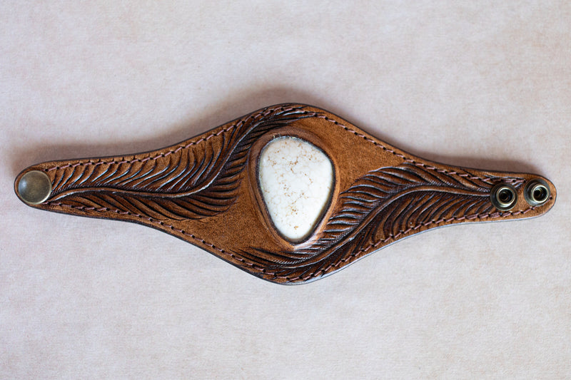 Eagle Feather Cuff with Wild Horse Magnesite