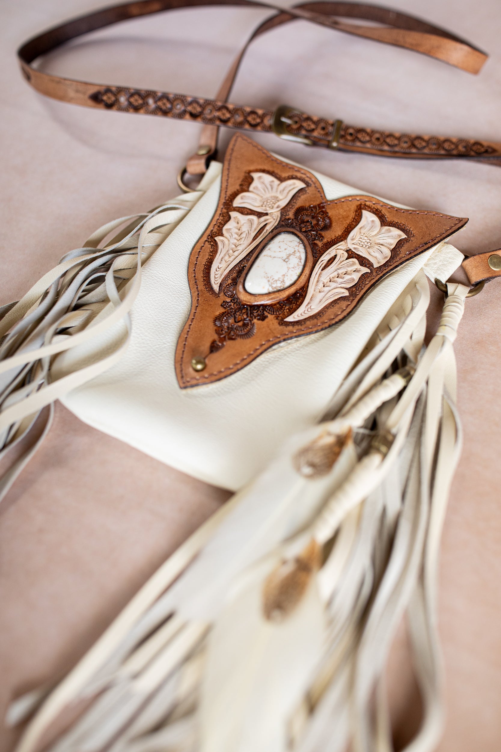 Desert Bloom Gypsy Wanderer Phone Pouch with Wild Horse Magnesite