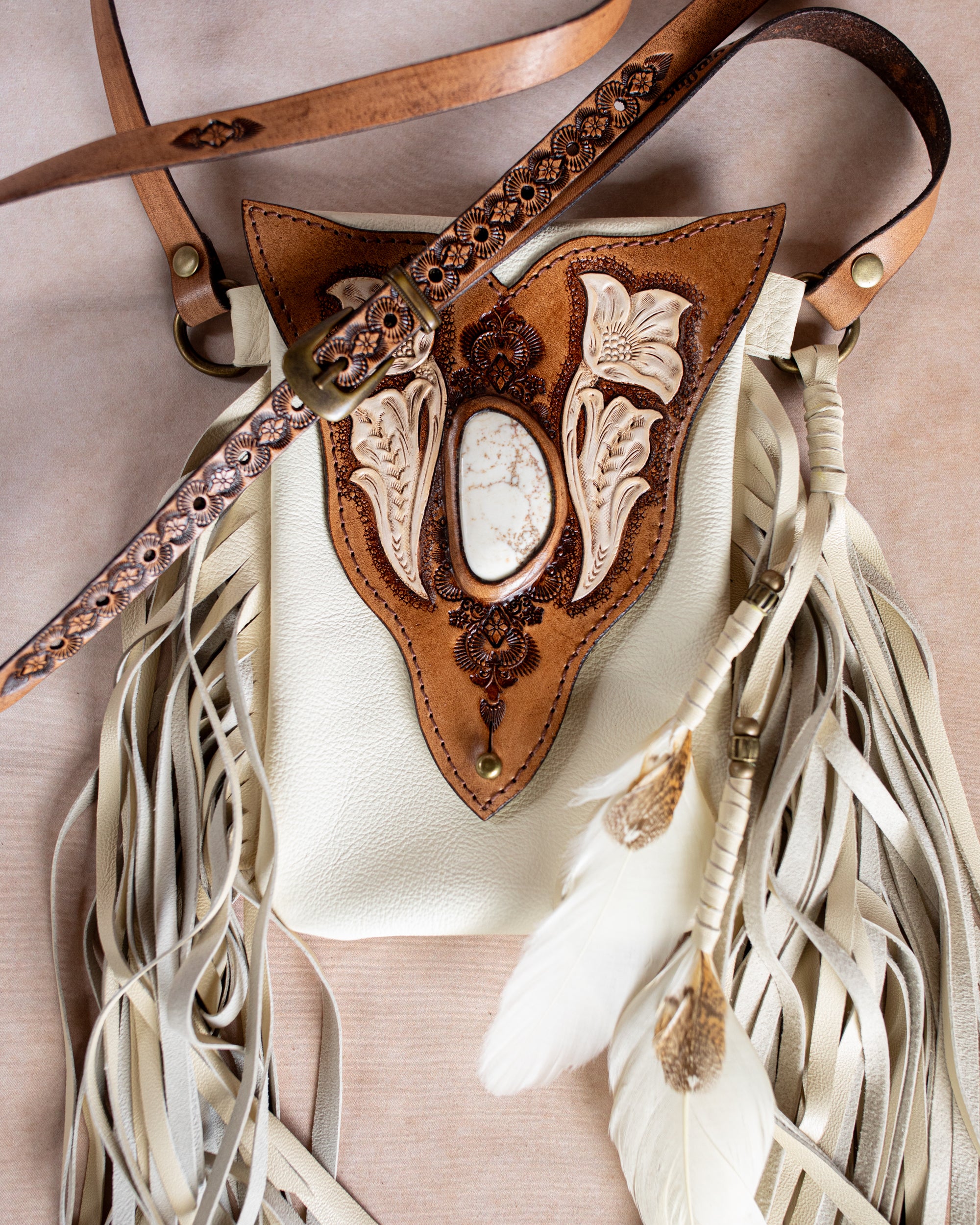 Desert Bloom Gypsy Wanderer Phone Pouch with Wild Horse Magnesite