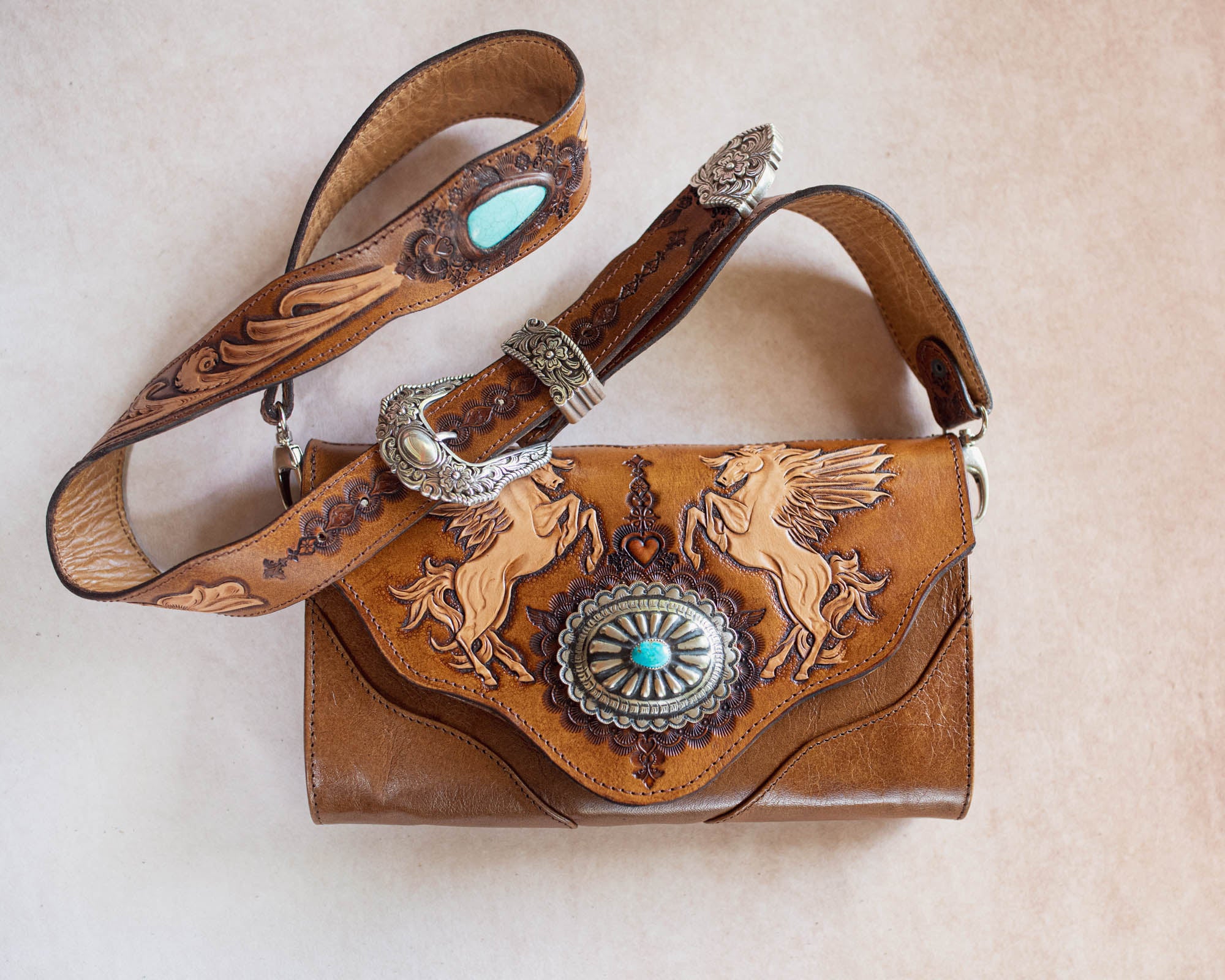 Pegasus Clutch with Navajo Concho