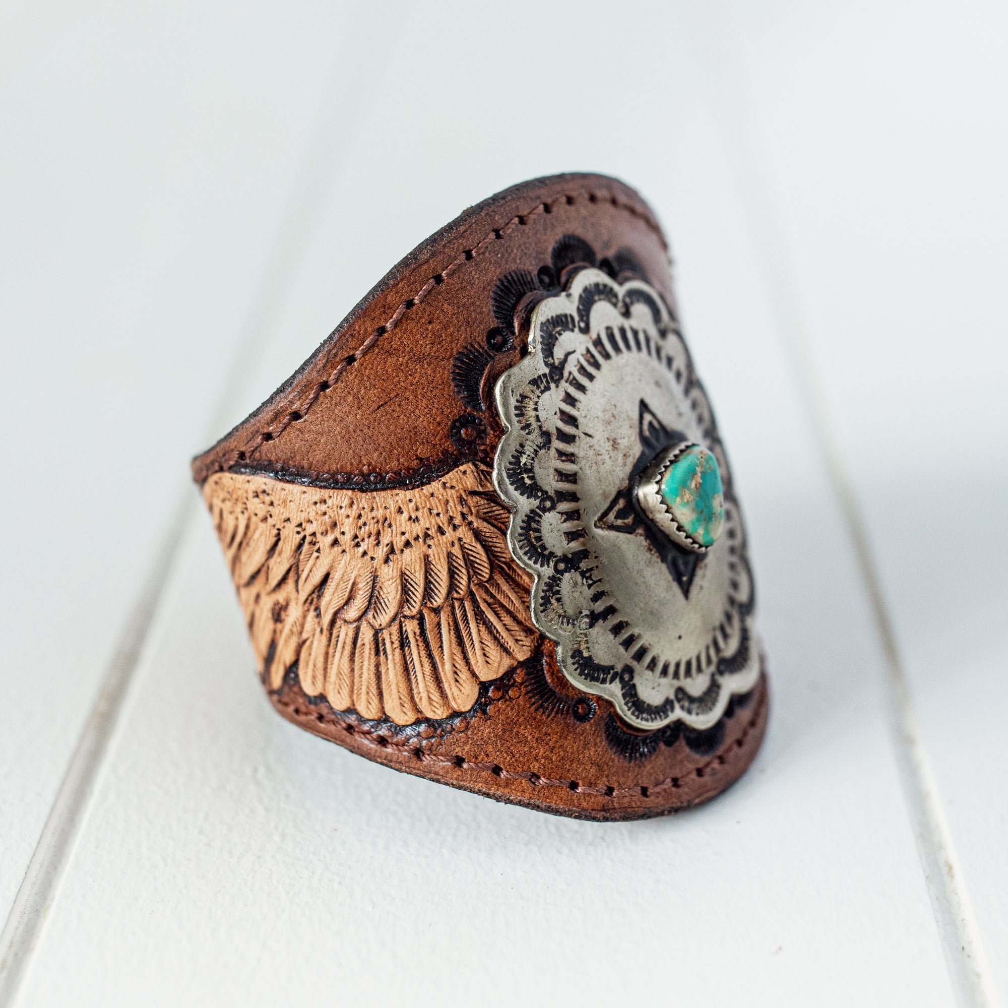 Guardian Wings Cuff with Navajo Concho