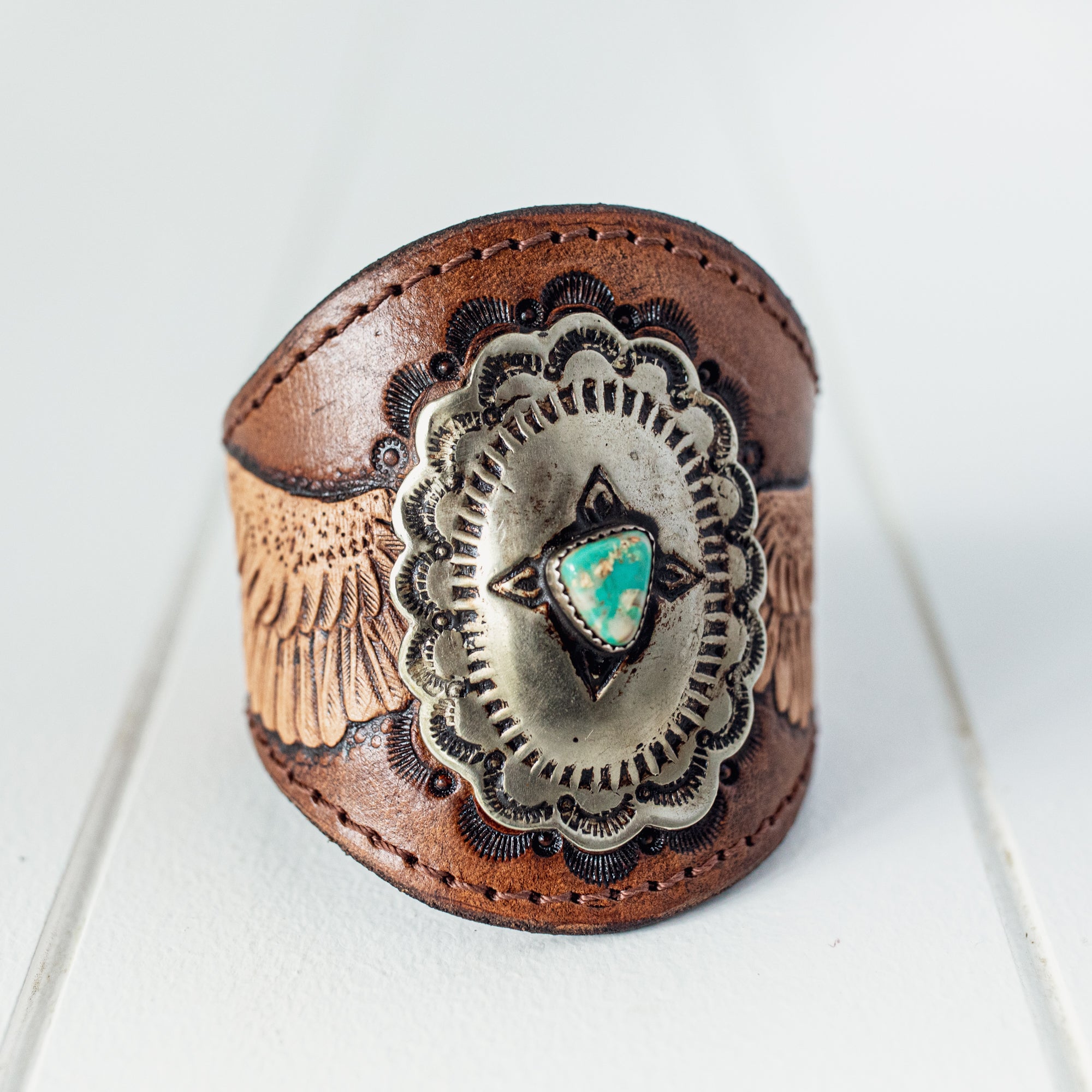 Guardian Wings Cuff with Navajo Concho