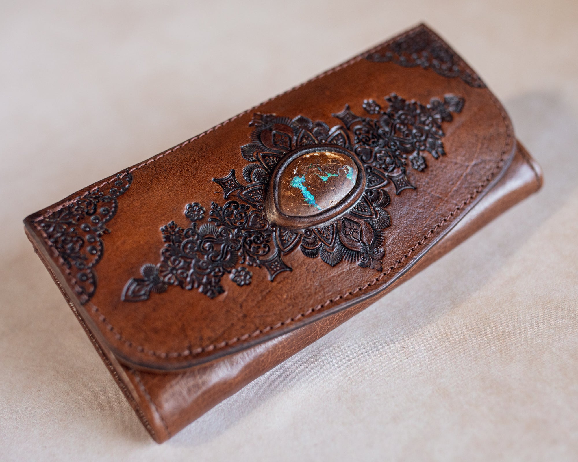 Mandala Wallet with Boulder Opal