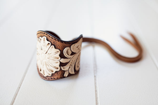 Hand Painted Western Floral Cuff