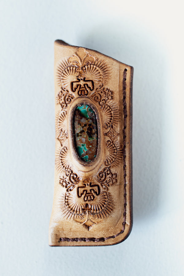 Woodstock Lighter Case with Turquoise