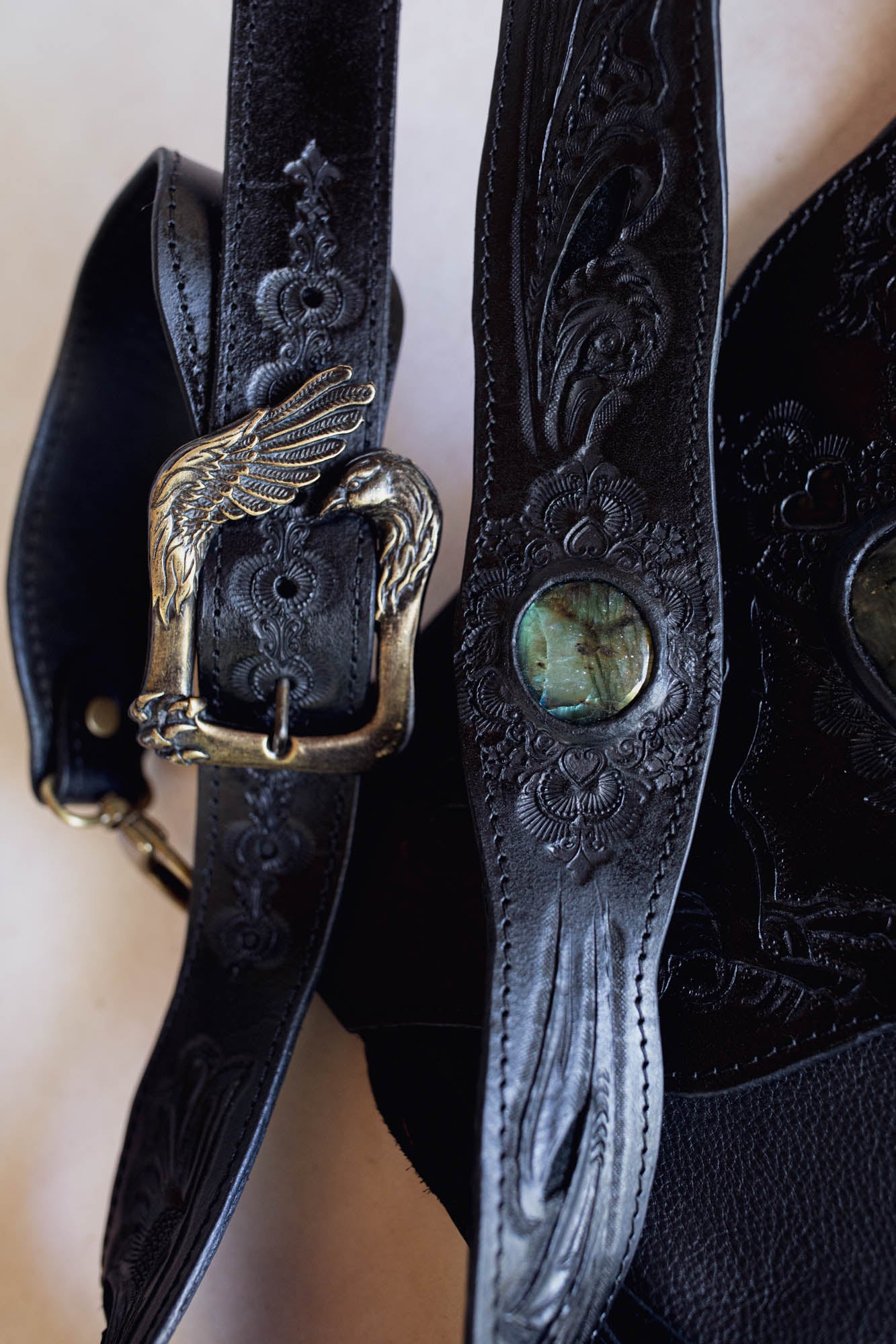 Black Magic Pegasus Gypsy Wanderer Bag with Labradorite