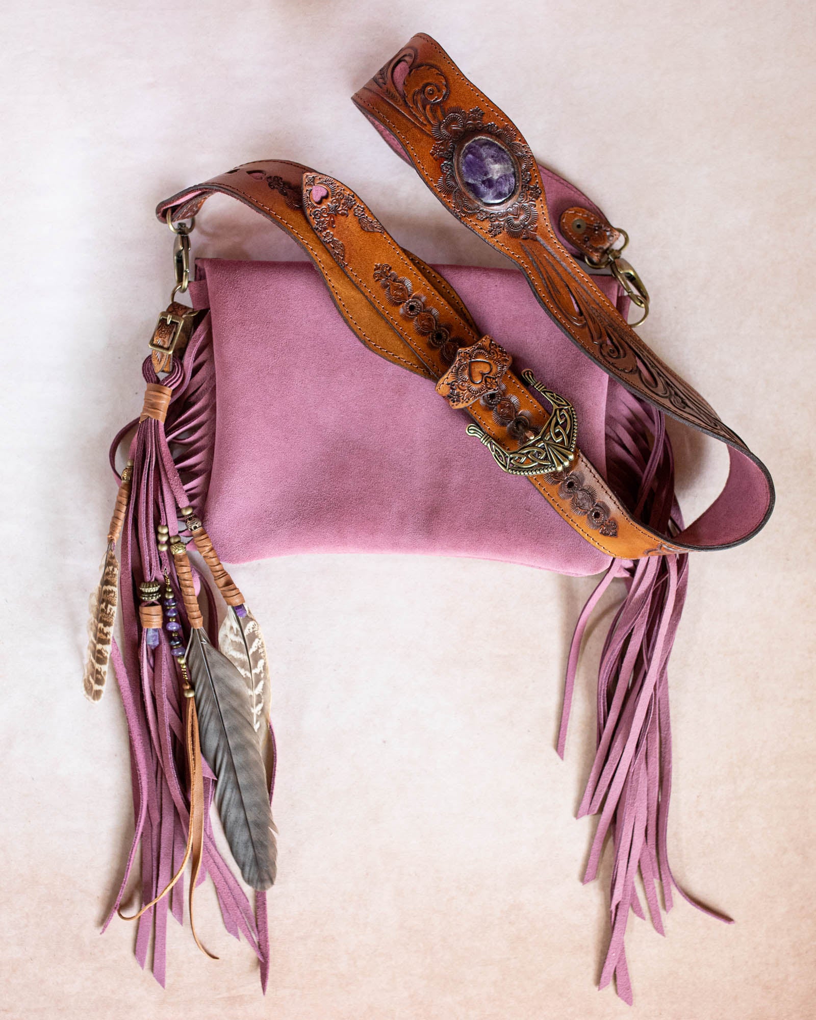 Petite Gypsy Wanderer Bag with Amethyst - Buffalo Girl®
