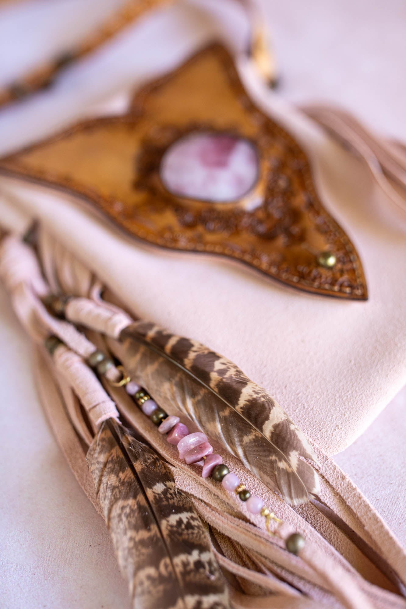 Gypsy Wanderer Phone Pouch with Rose Quartz