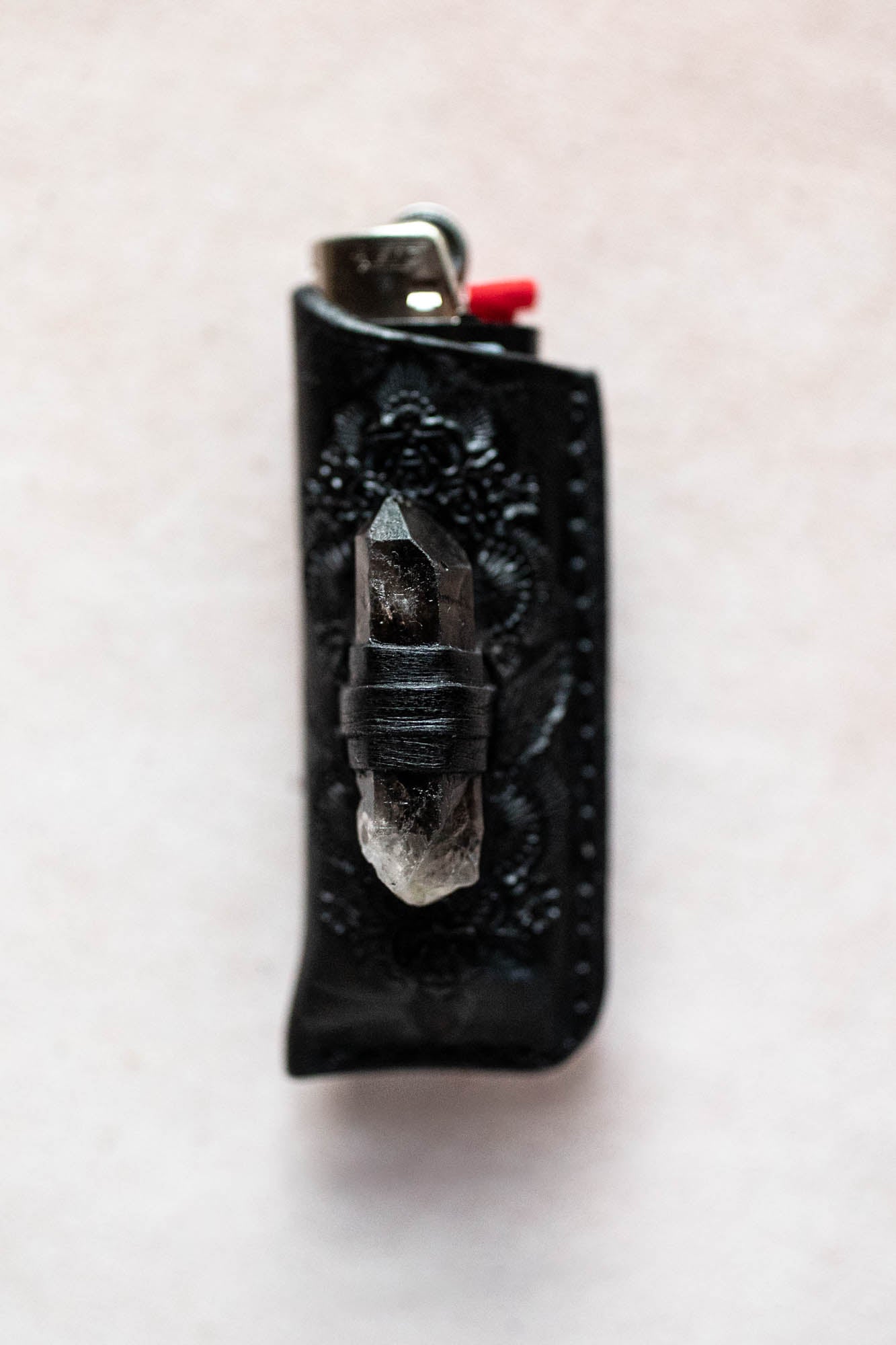 Woodstock Lighter Case with Smoky Quartz
