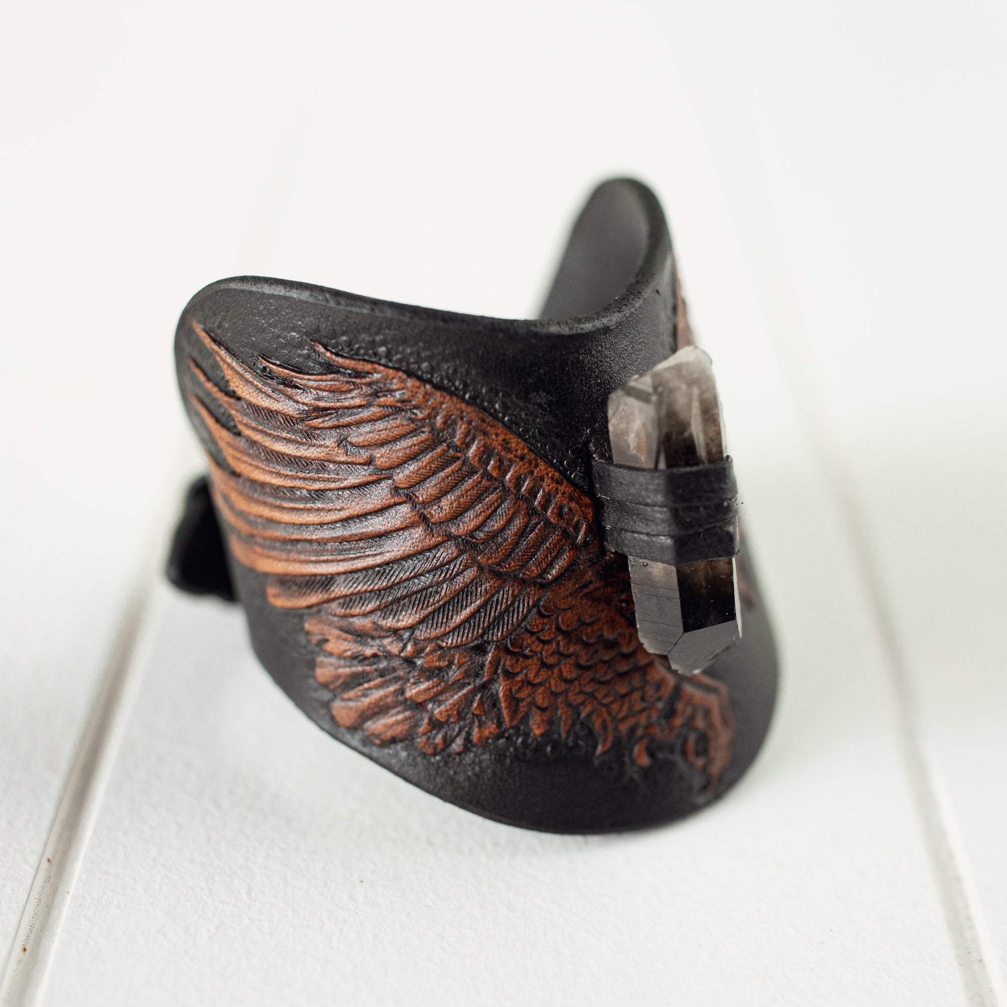 Black Bay Rebel Eagle Cuff with Smoky Quartz