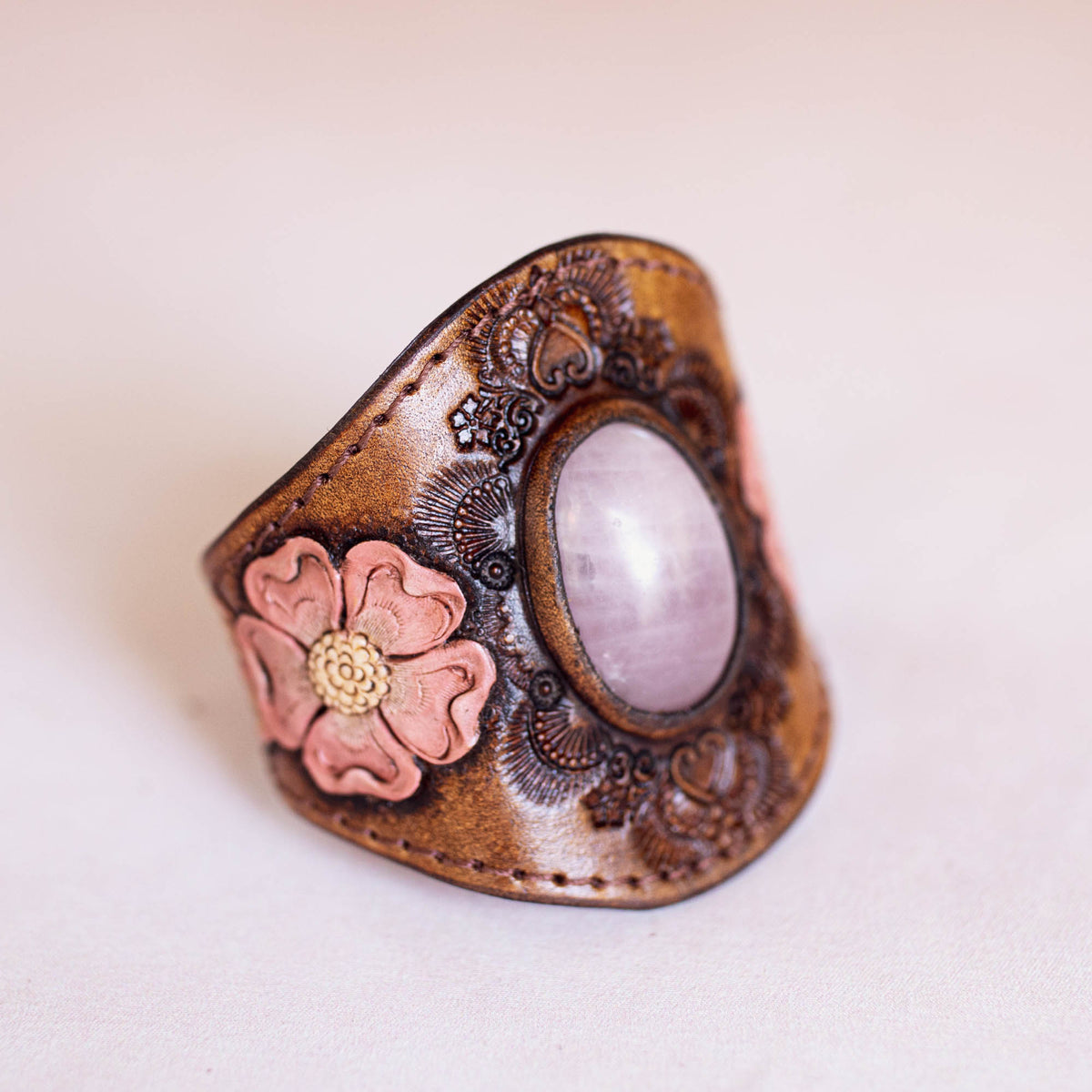 Desert Bloom Cuff with Rose Quartz