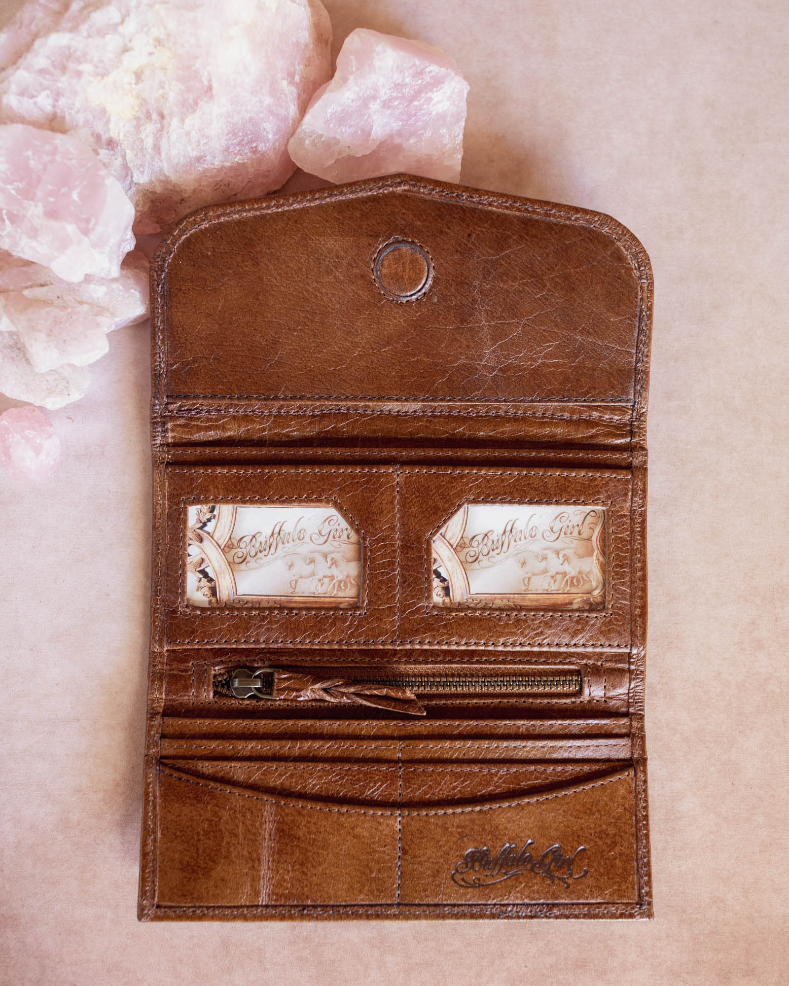 Priestess Wallet with Rose Quartz - Buffalo Girl®
