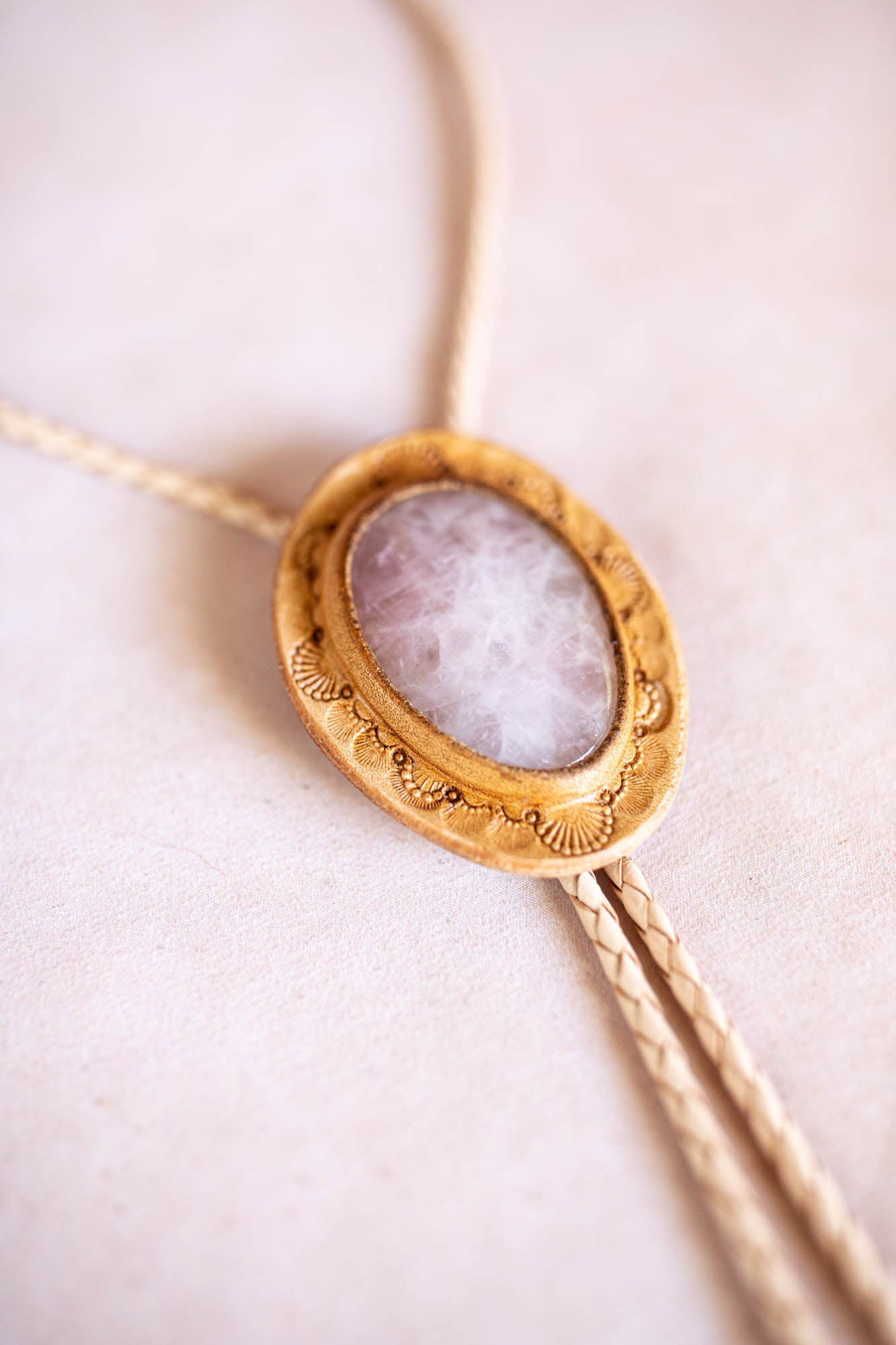 Rose Quartz Bolo Tie