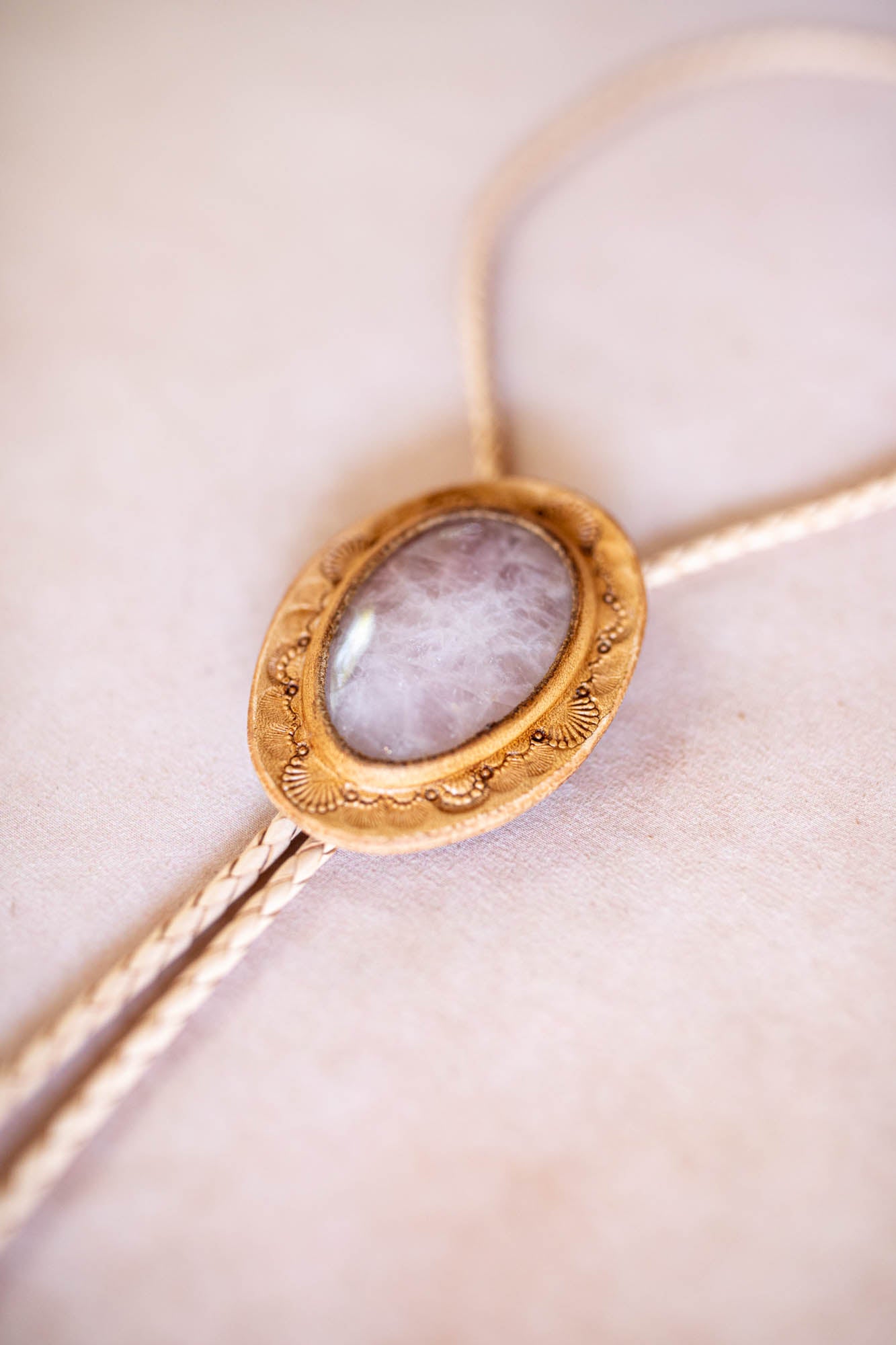 Rose Quartz Bolo Tie