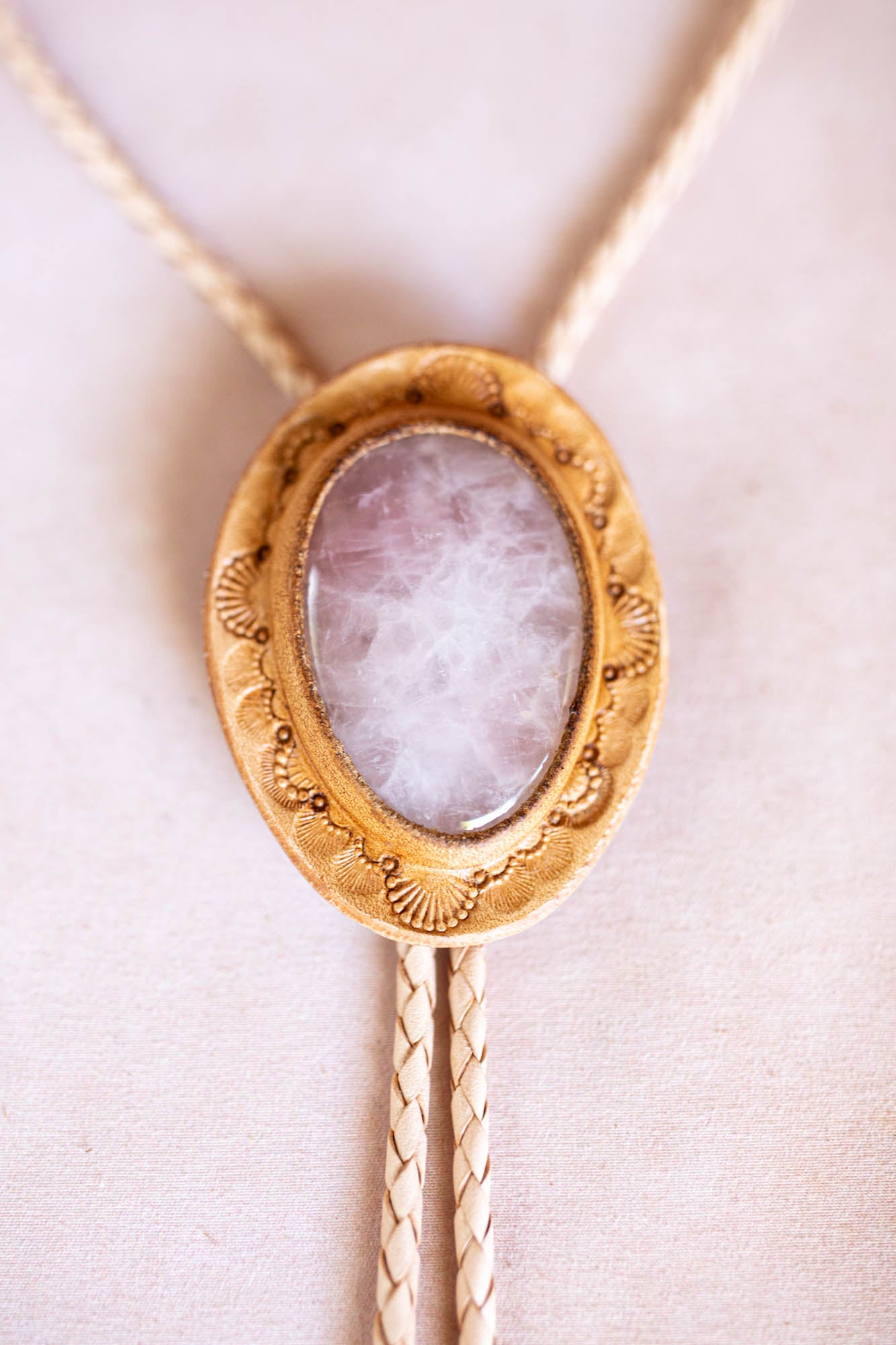 Rose Quartz Bolo Tie