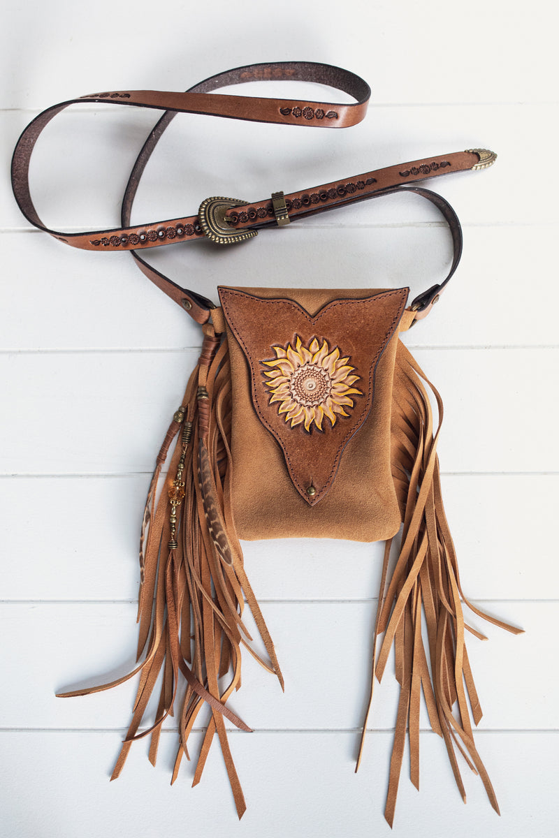 Sunflower Gypsy Wanderer Phone Pouch