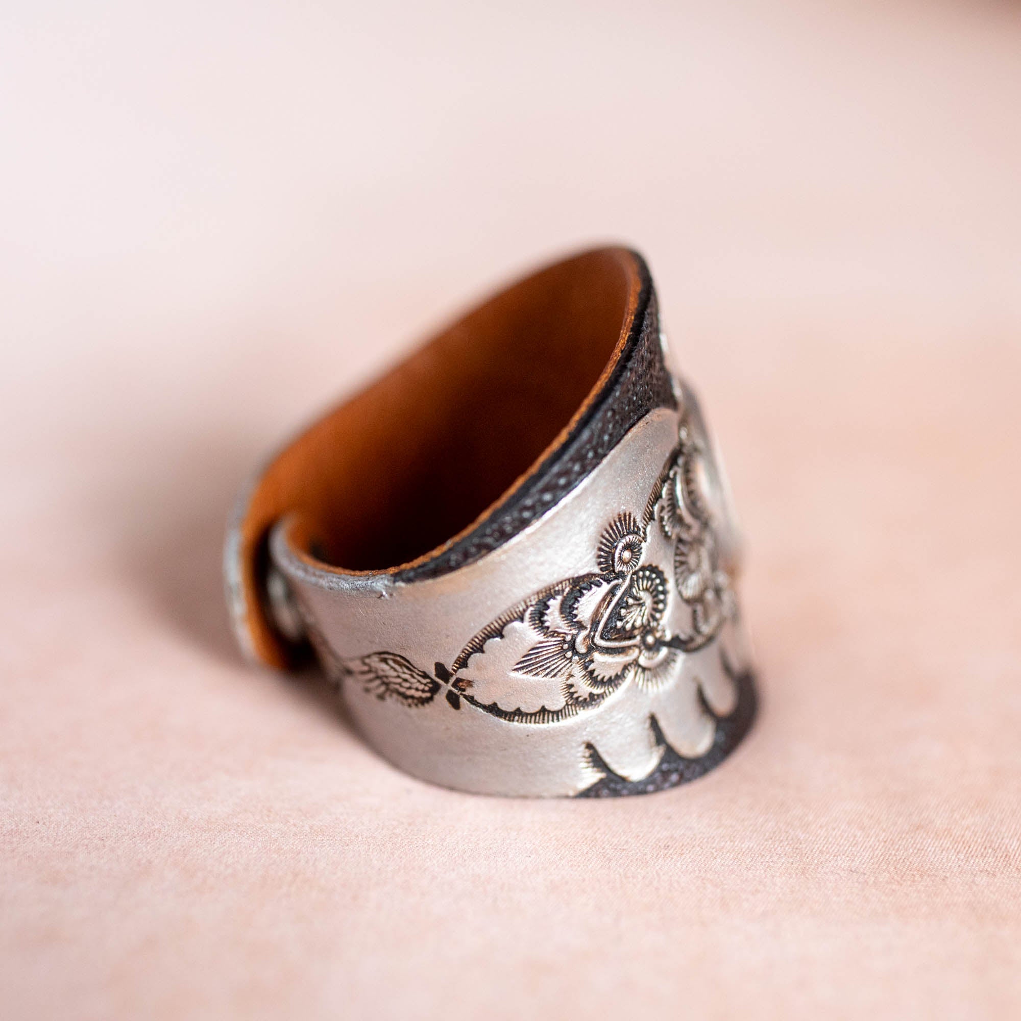 Hand Painted Thunderbird Cuff with Turquoise