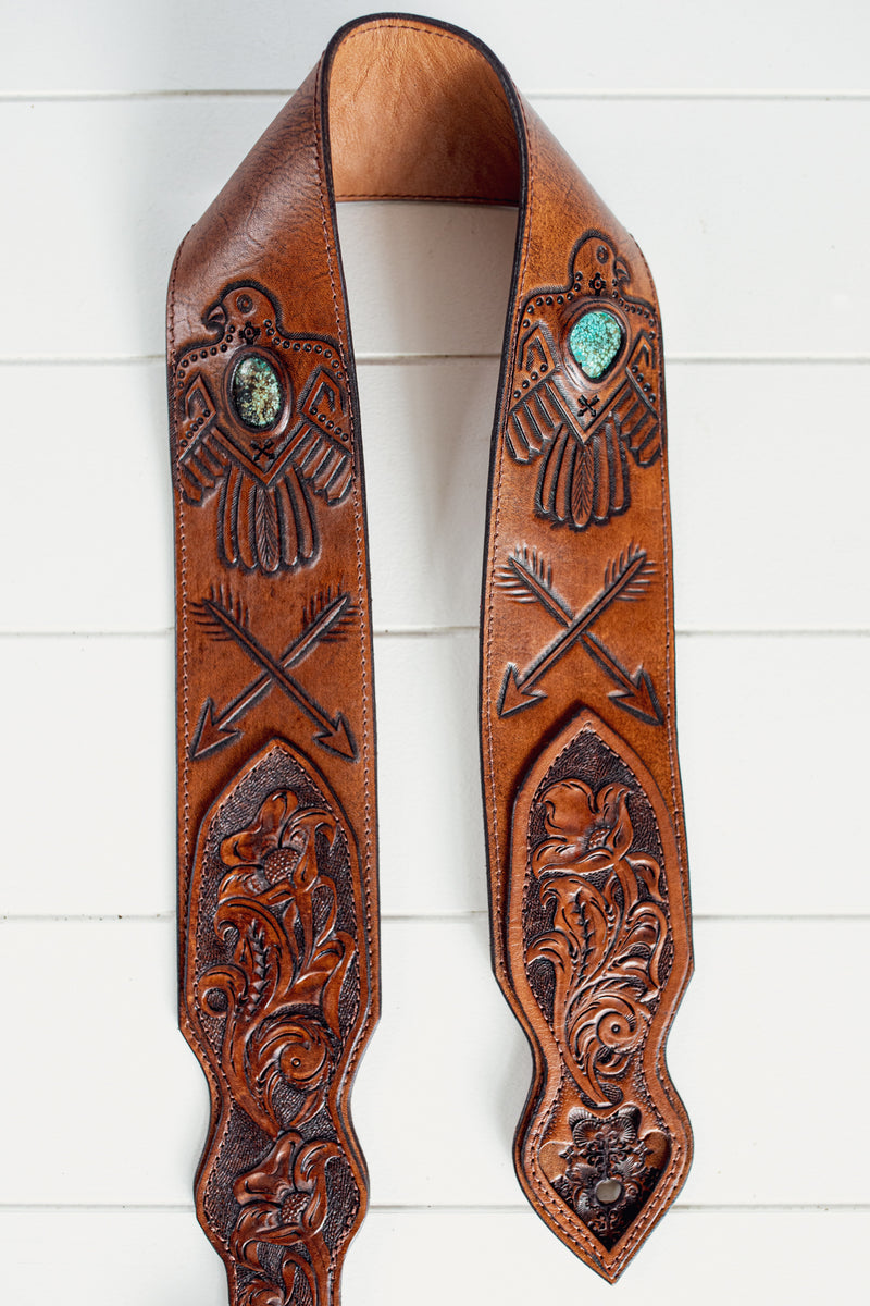 Thunderbird Guitar Strap with Turquoise