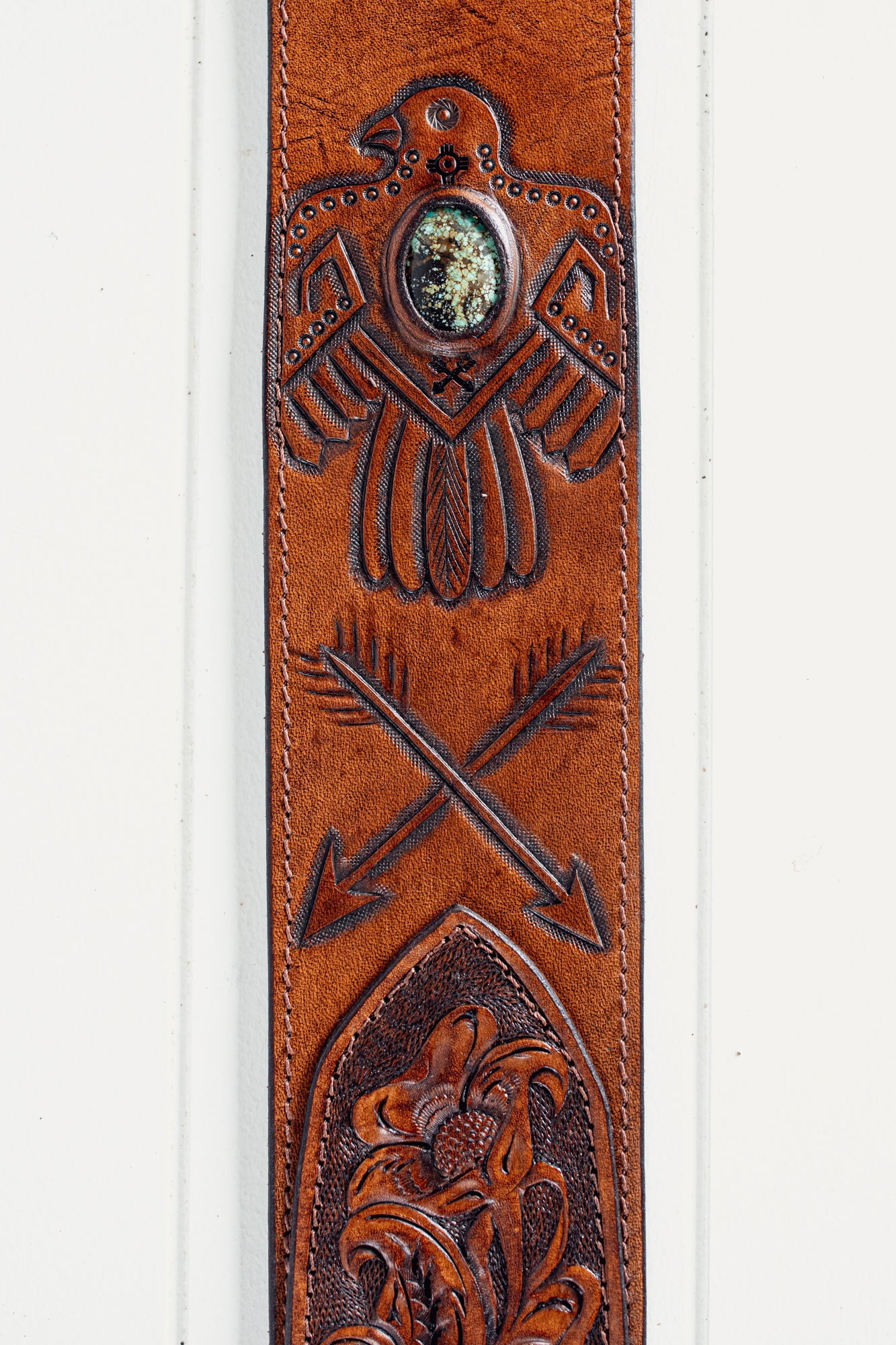 Thunderbird Guitar Strap with Turquoise