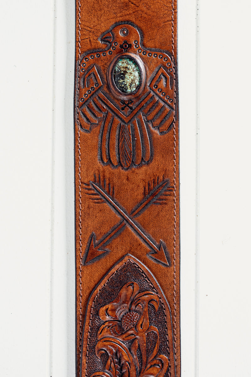 Thunderbird Guitar Strap with Turquoise