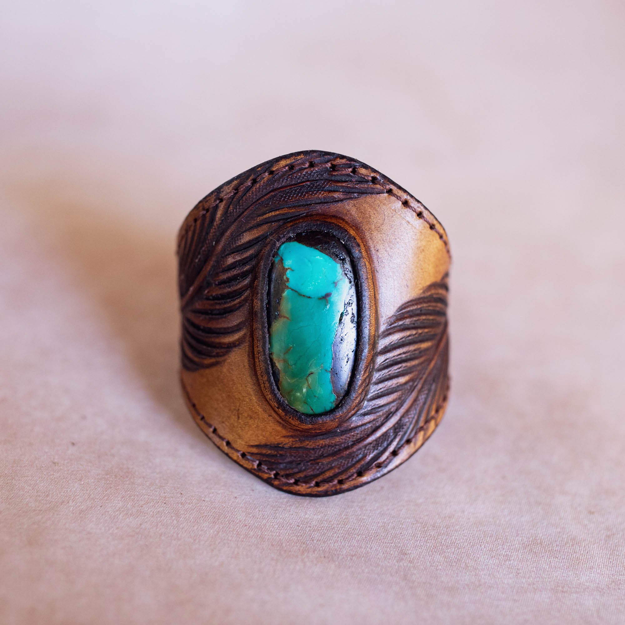 Eagle Feather Cuff with Turquoise