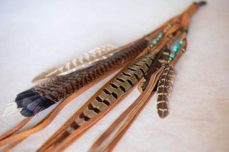 Feather Clip with Turquoise Beads