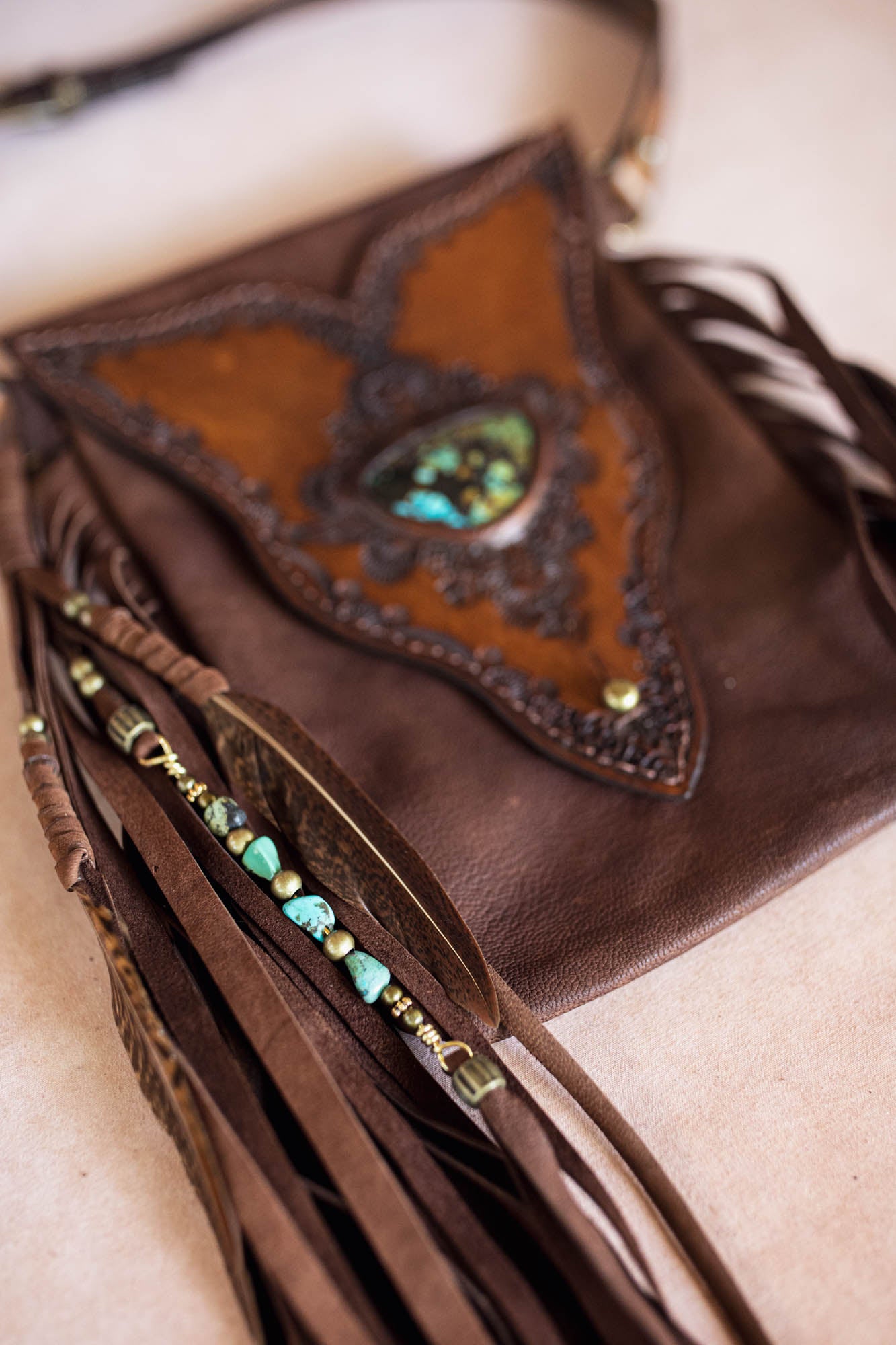 Gypsy Wanderer Phone Pouch with Turquoise