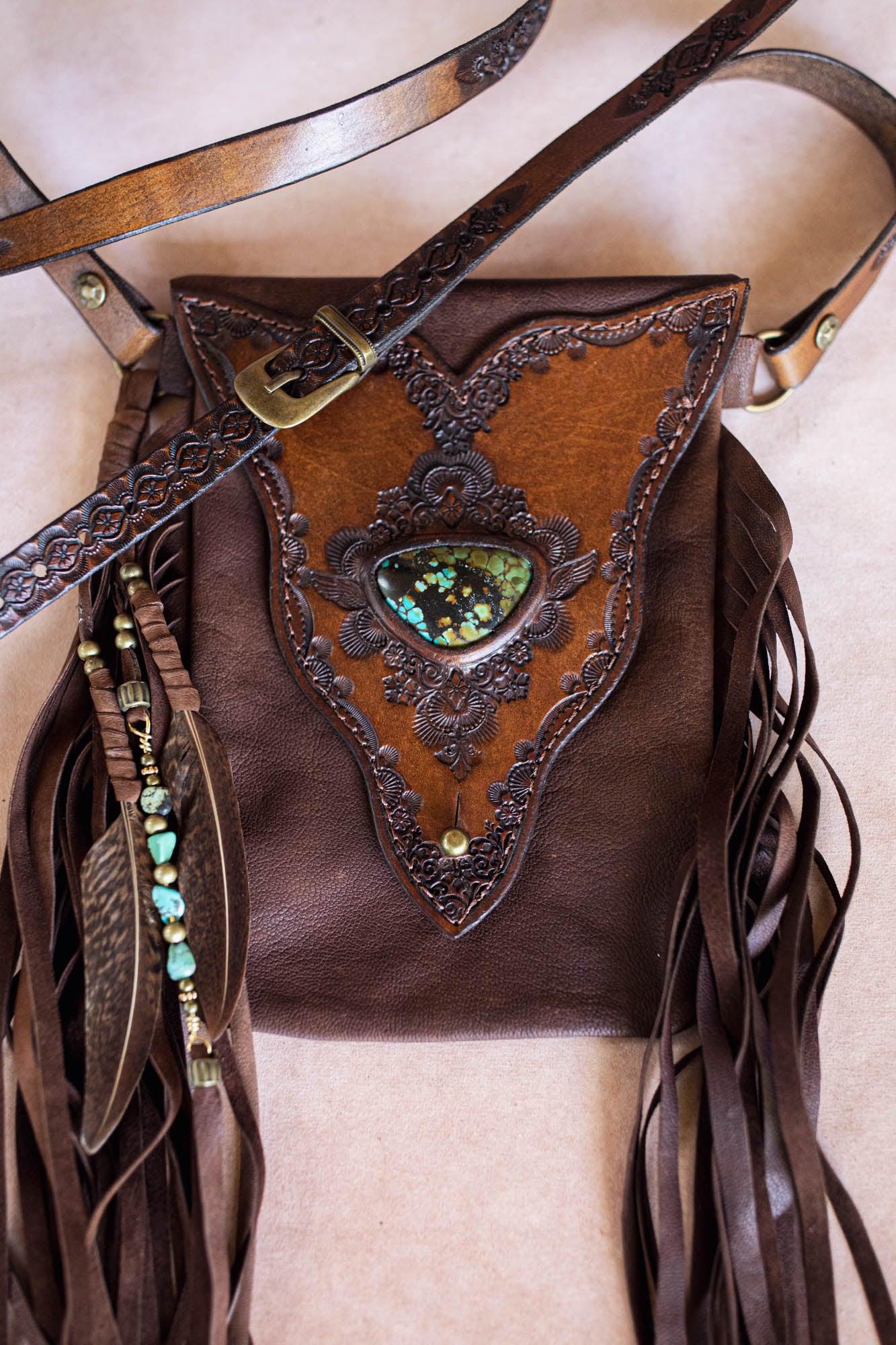 Gypsy Wanderer Phone Pouch with Turquoise