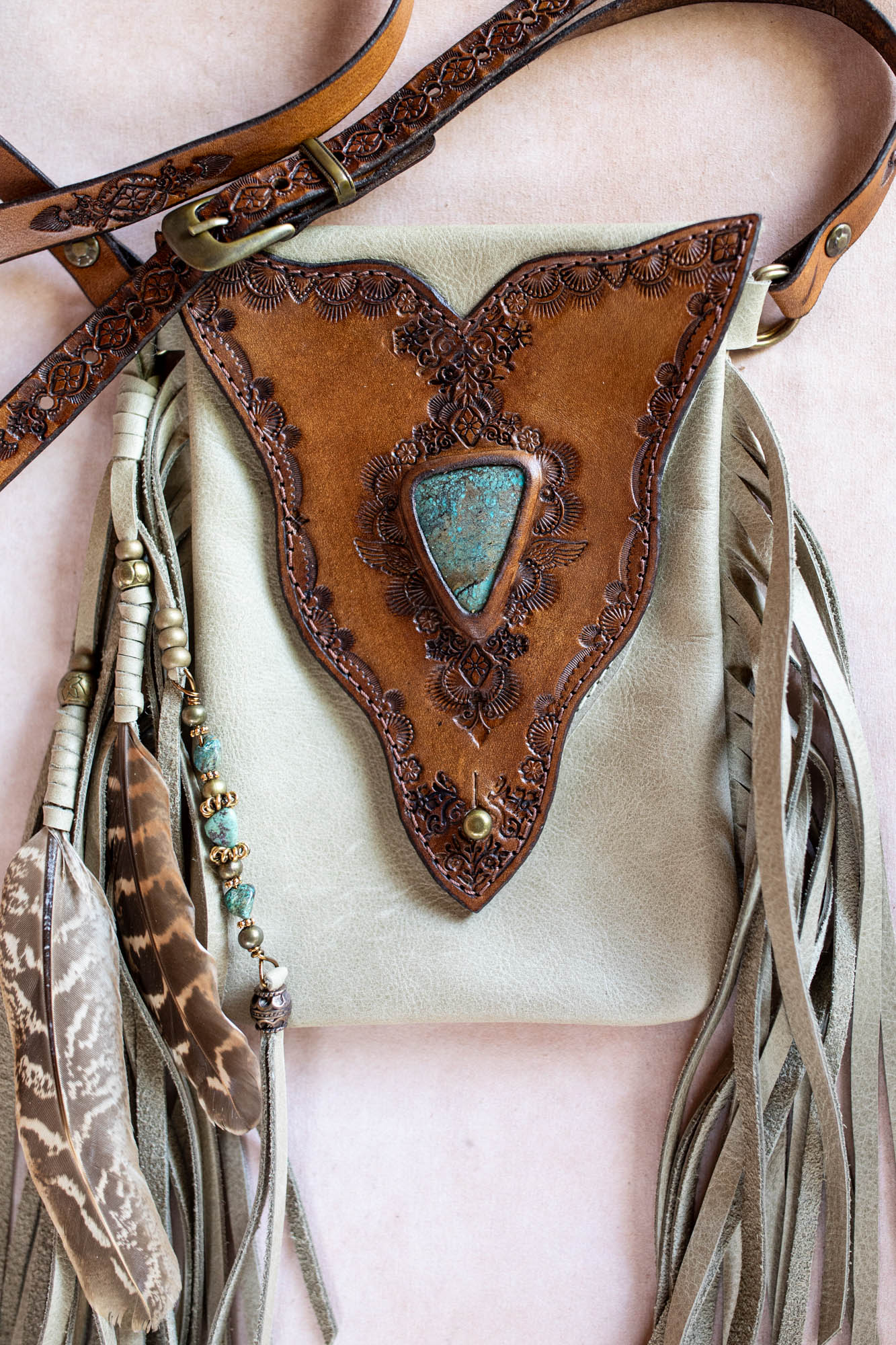 Gypsy Wanderer Phone Pouch with Turquoise