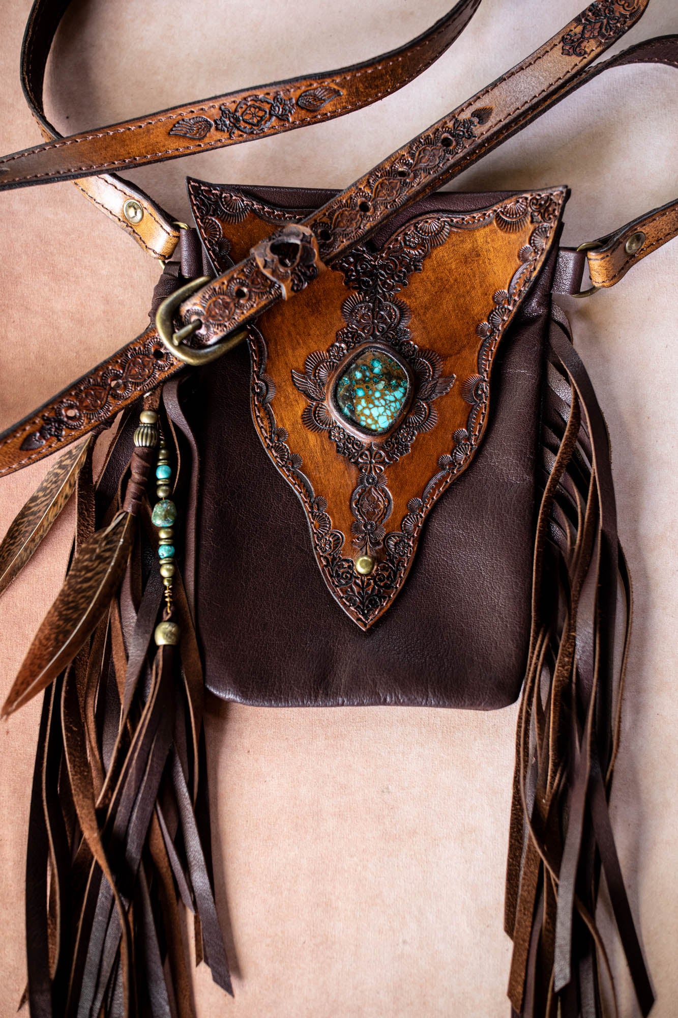 Gypsy Wanderer Phone Pouch with Blue Horizon Turquoise