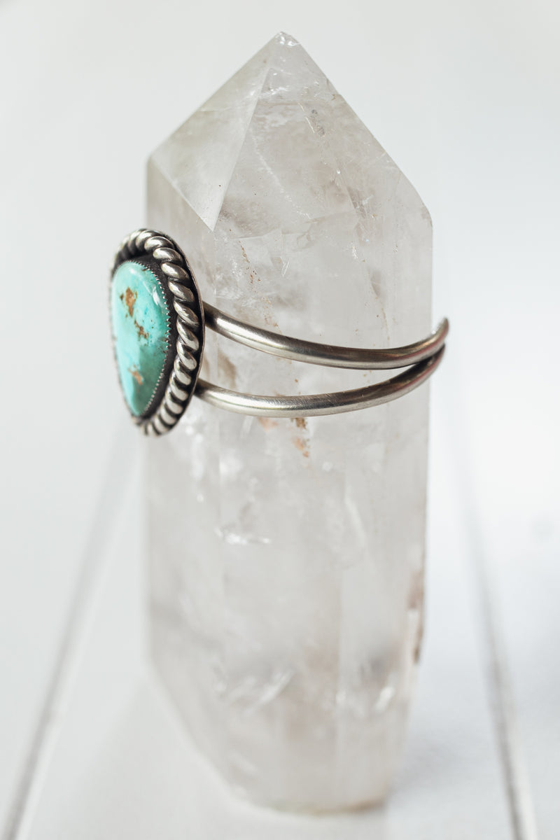 Vintage Silver Navajo Cuff with Turquoise