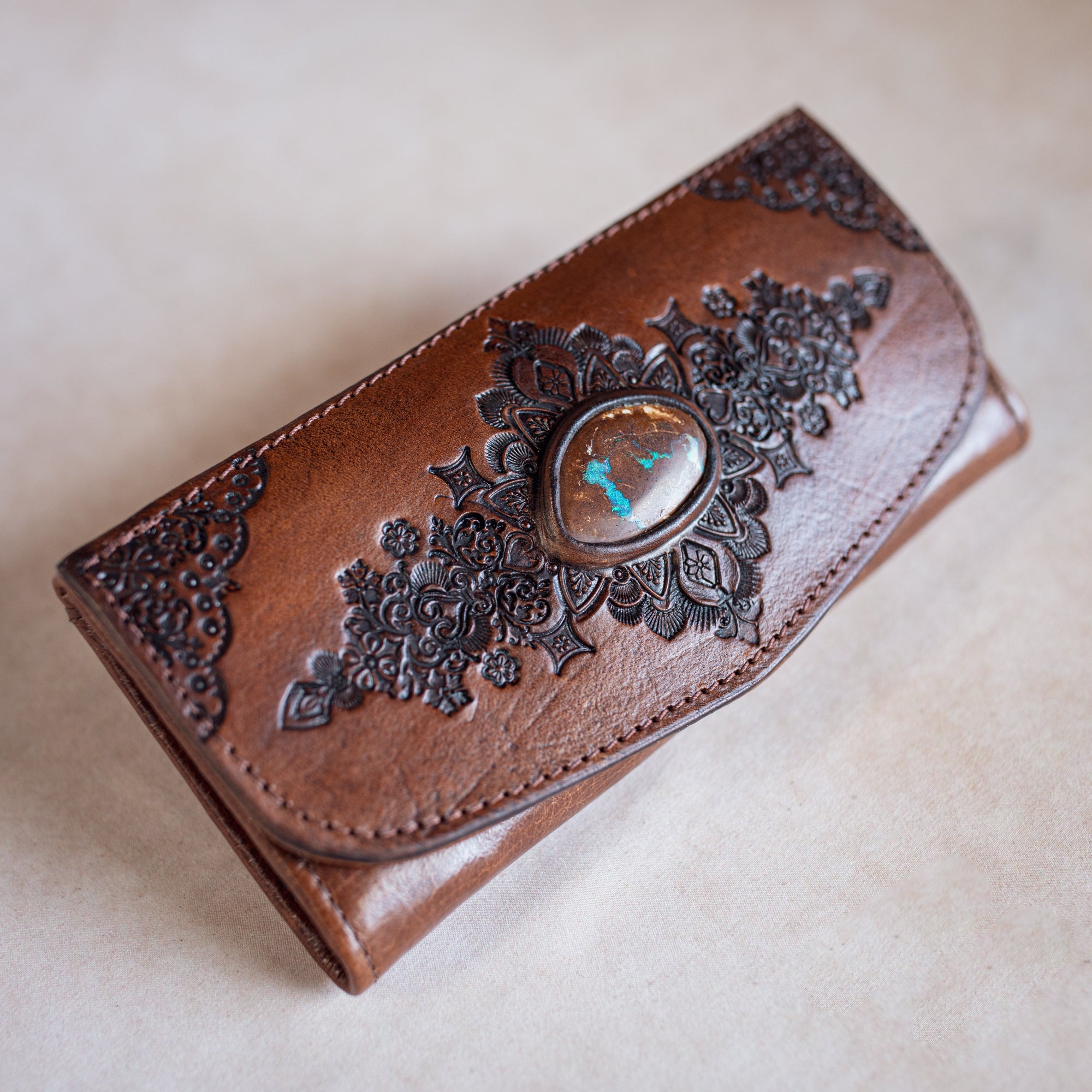 Mandala Wallet with Boulder Opal