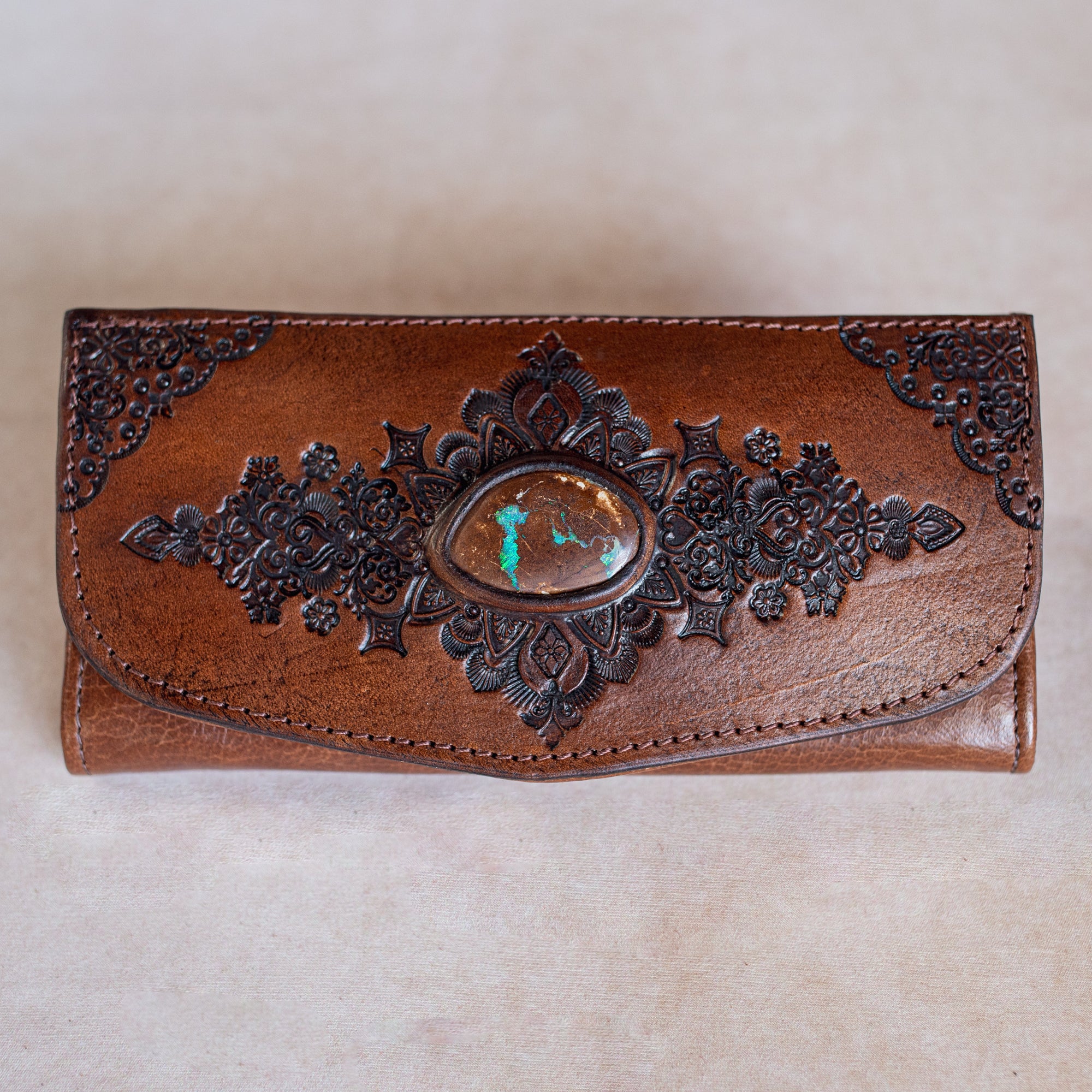 Mandala Wallet with Boulder Opal